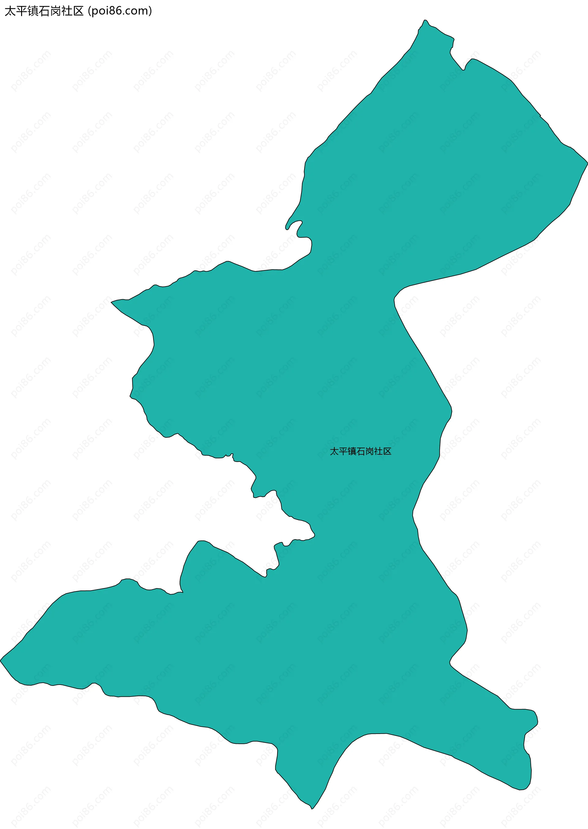 太平镇石岗社区边界地图