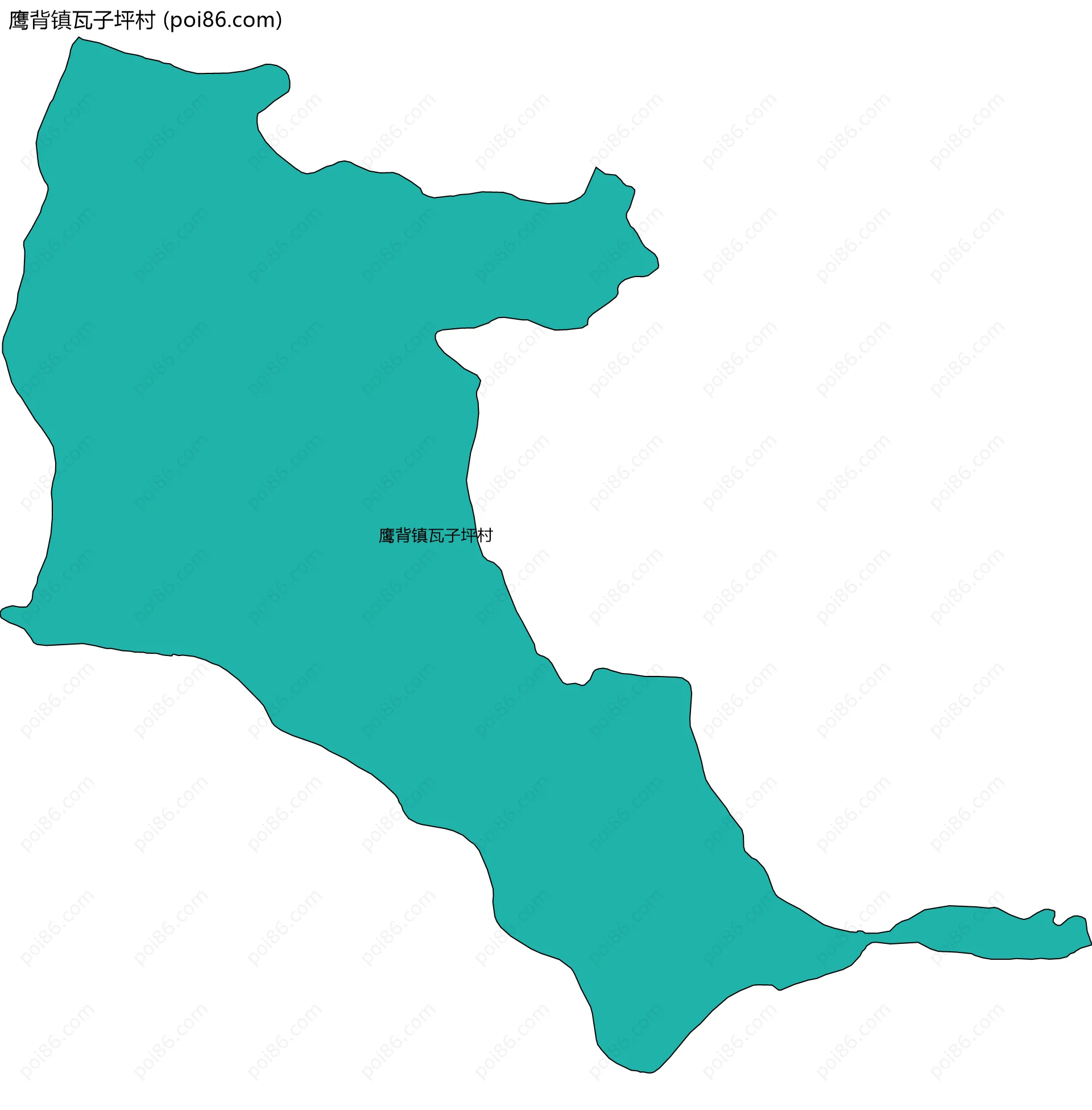 鹰背镇瓦子坪村边界地图
