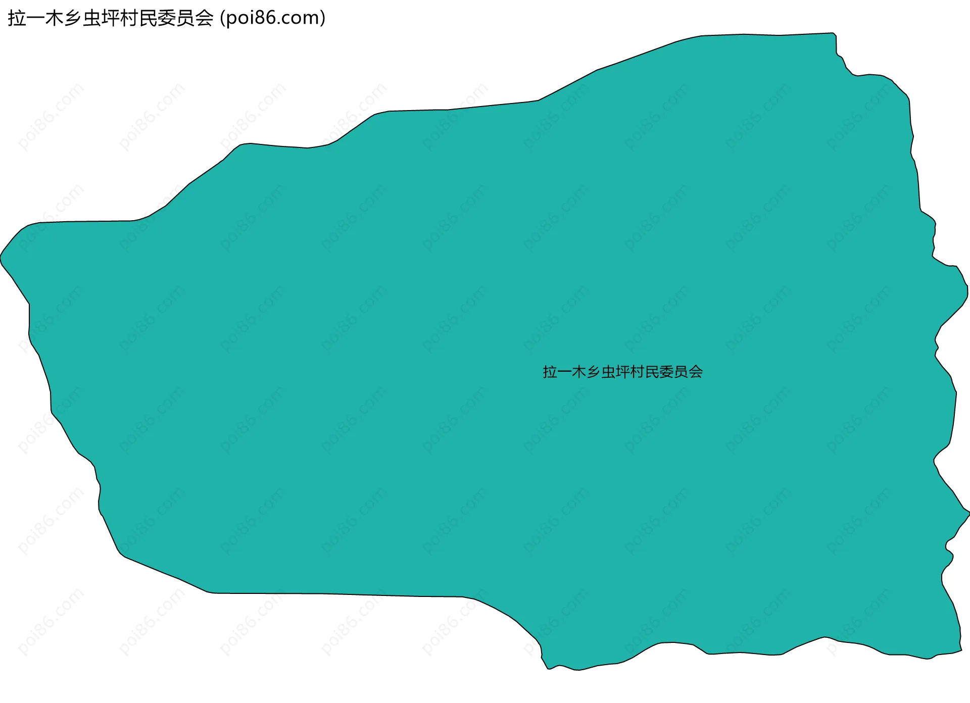 拉一木乡虫坪村民委员会边界地图