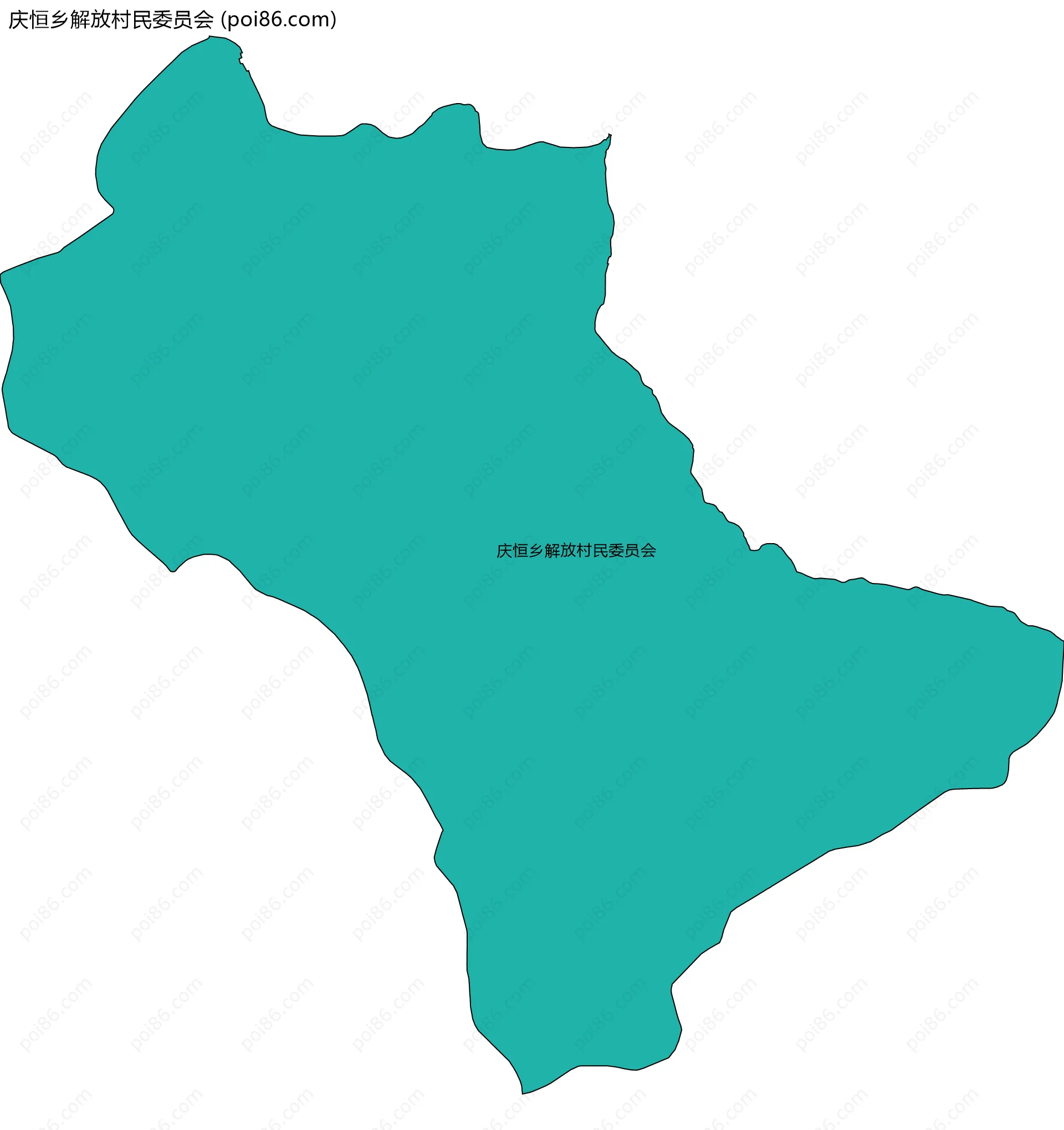 庆恒乡解放村民委员会边界地图