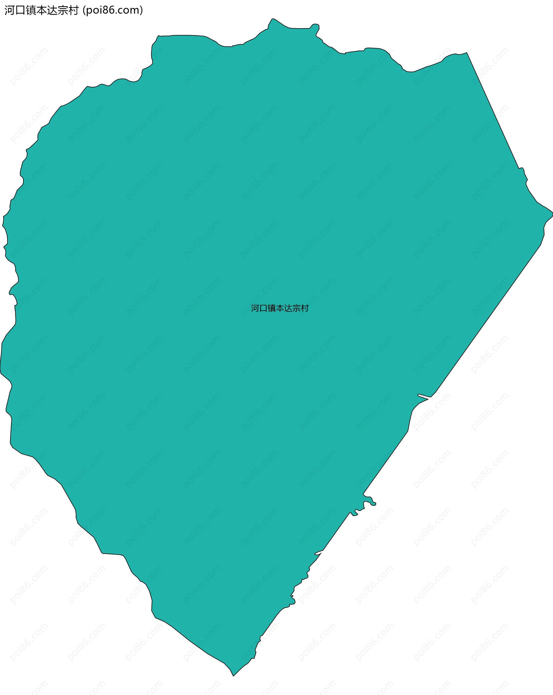 河口镇本达宗村边界地图