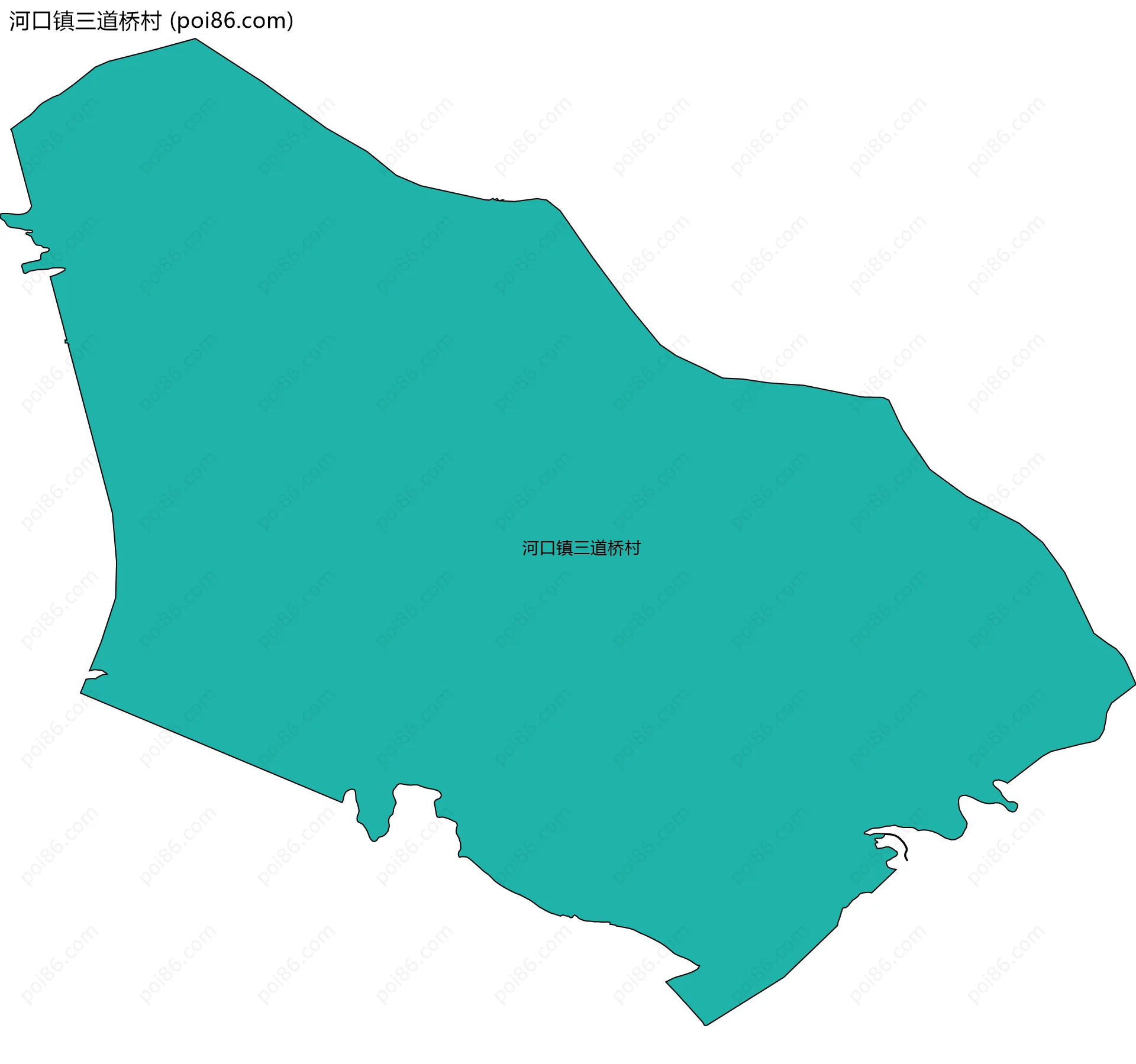 河口镇三道桥村边界地图