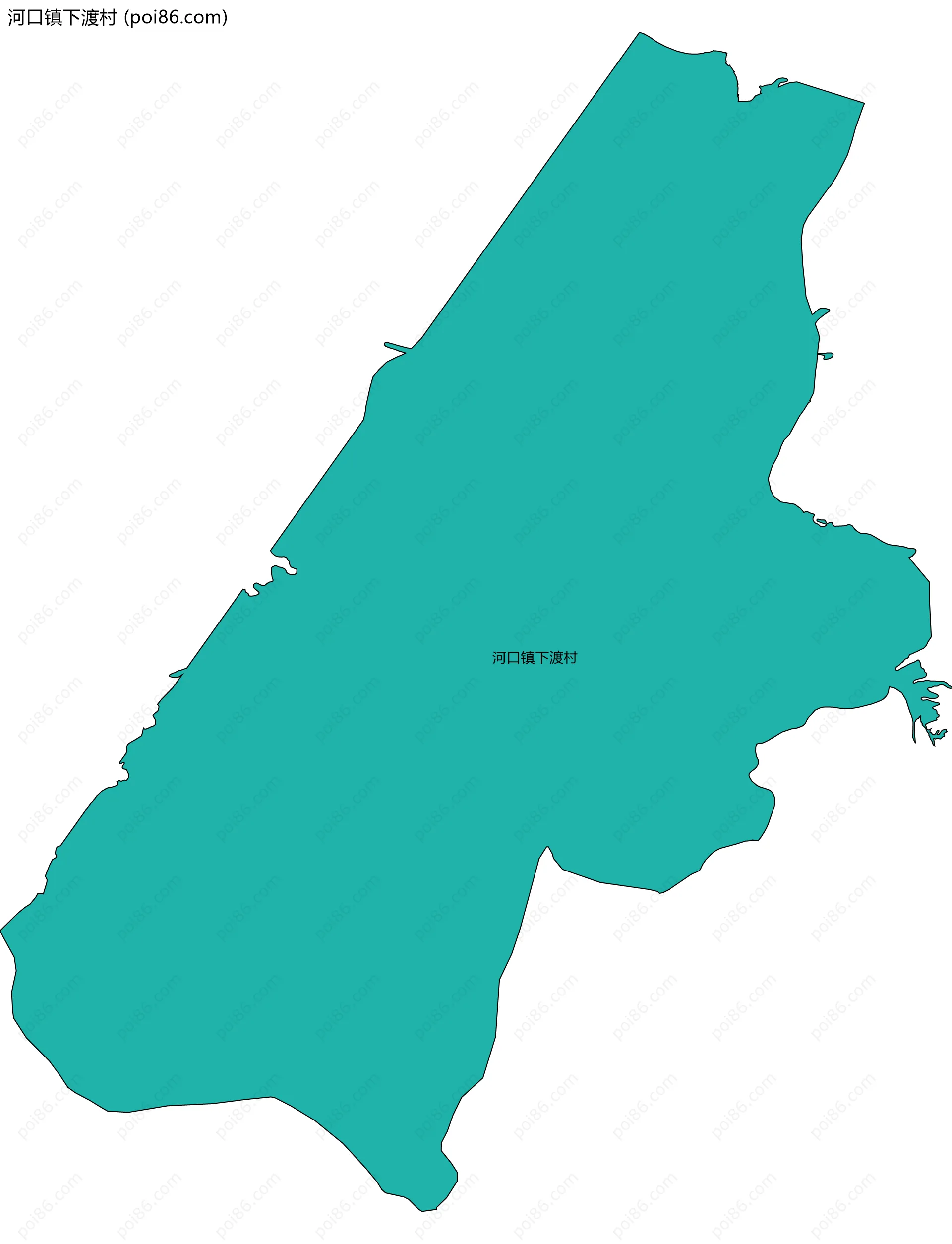 河口镇下渡村边界地图