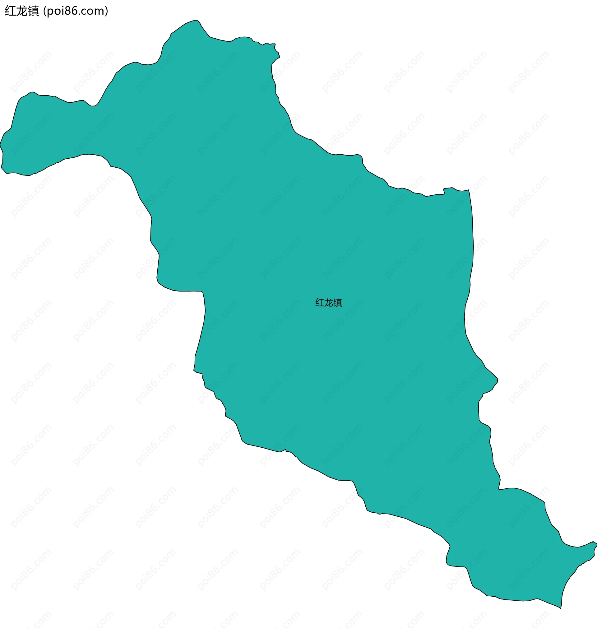 红龙镇边界地图(五级行政区划)