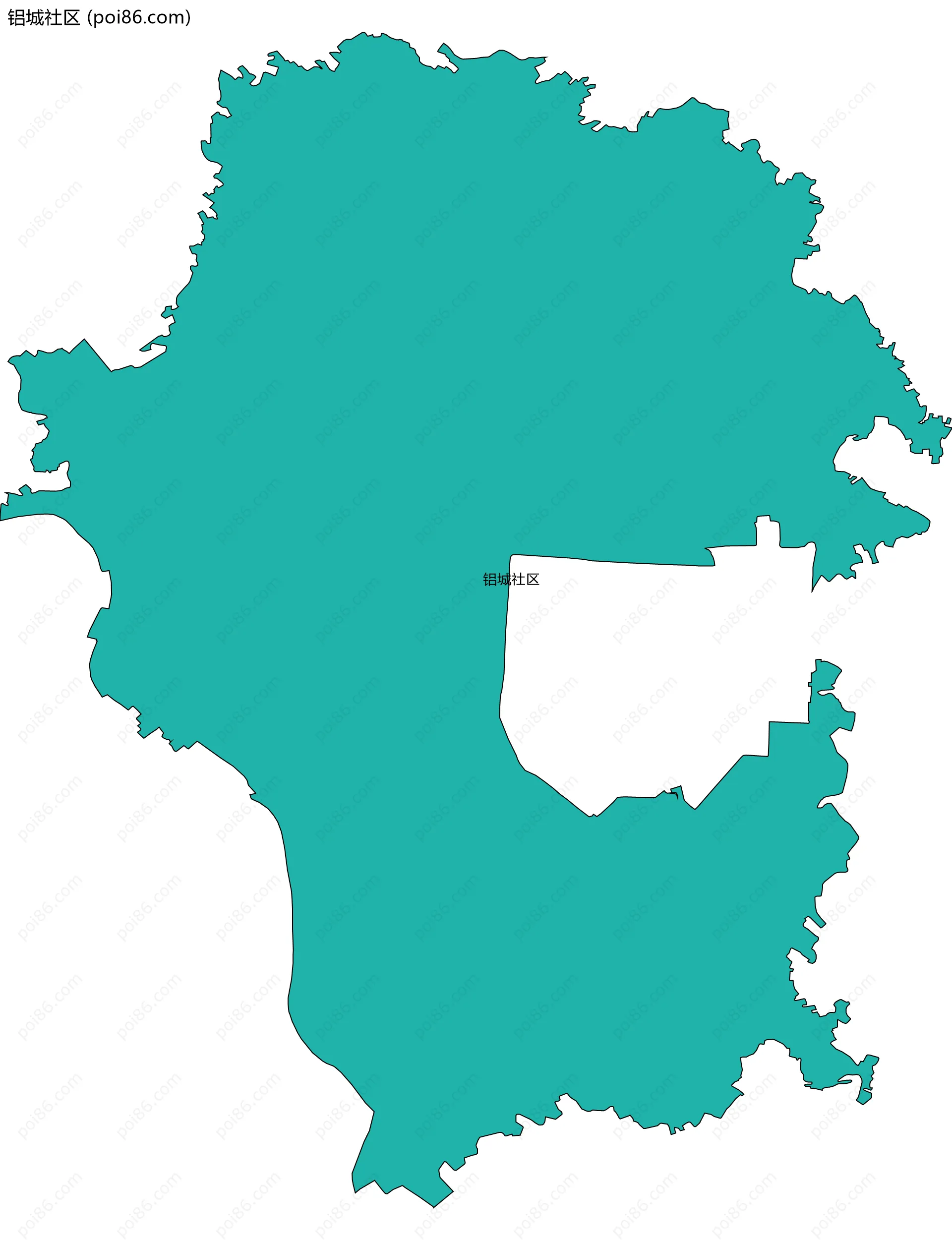 铝城社区边界地图