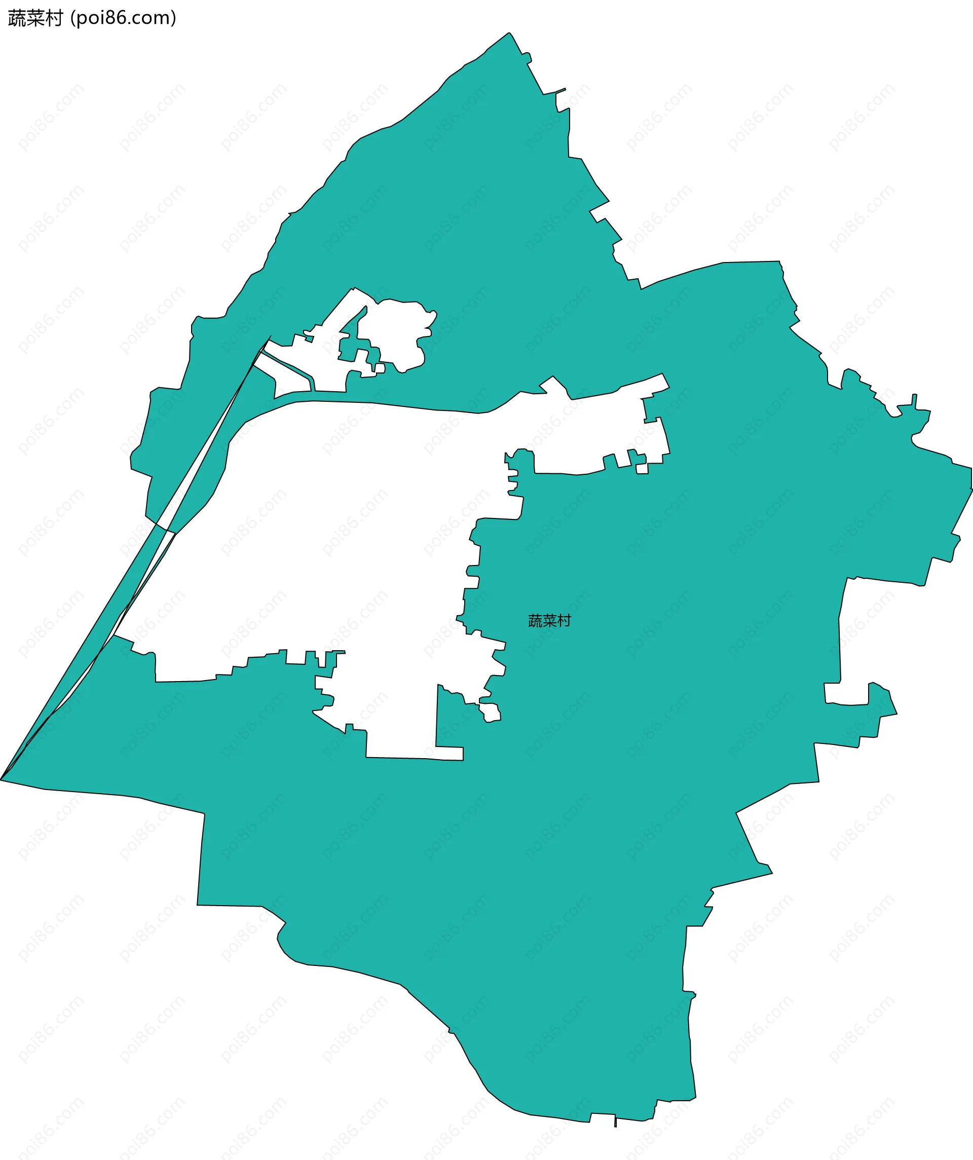 蔬菜村边界地图