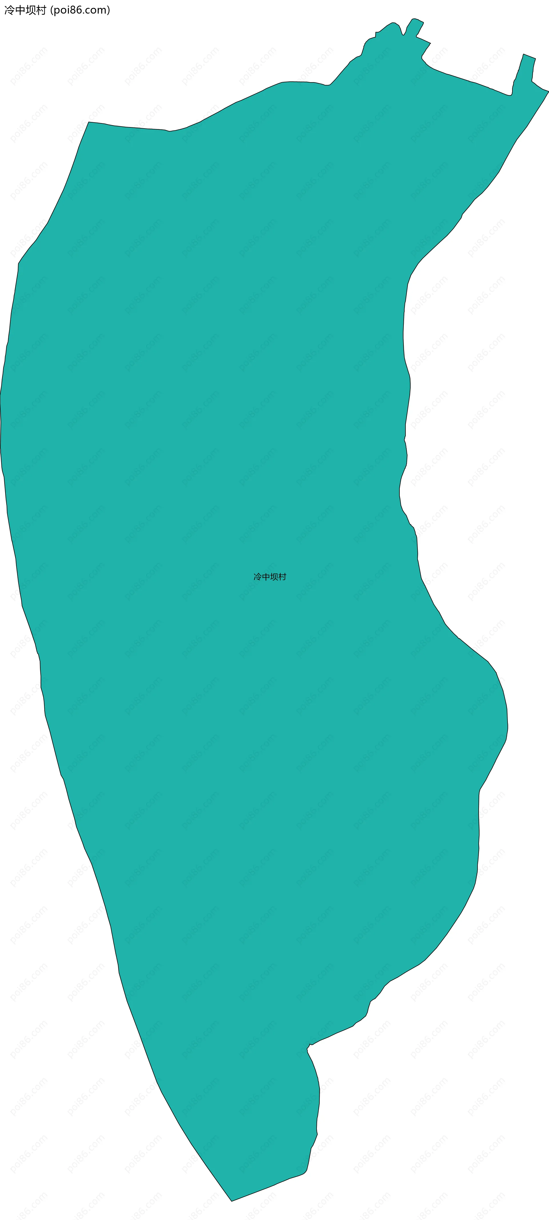 冷中坝村边界地图