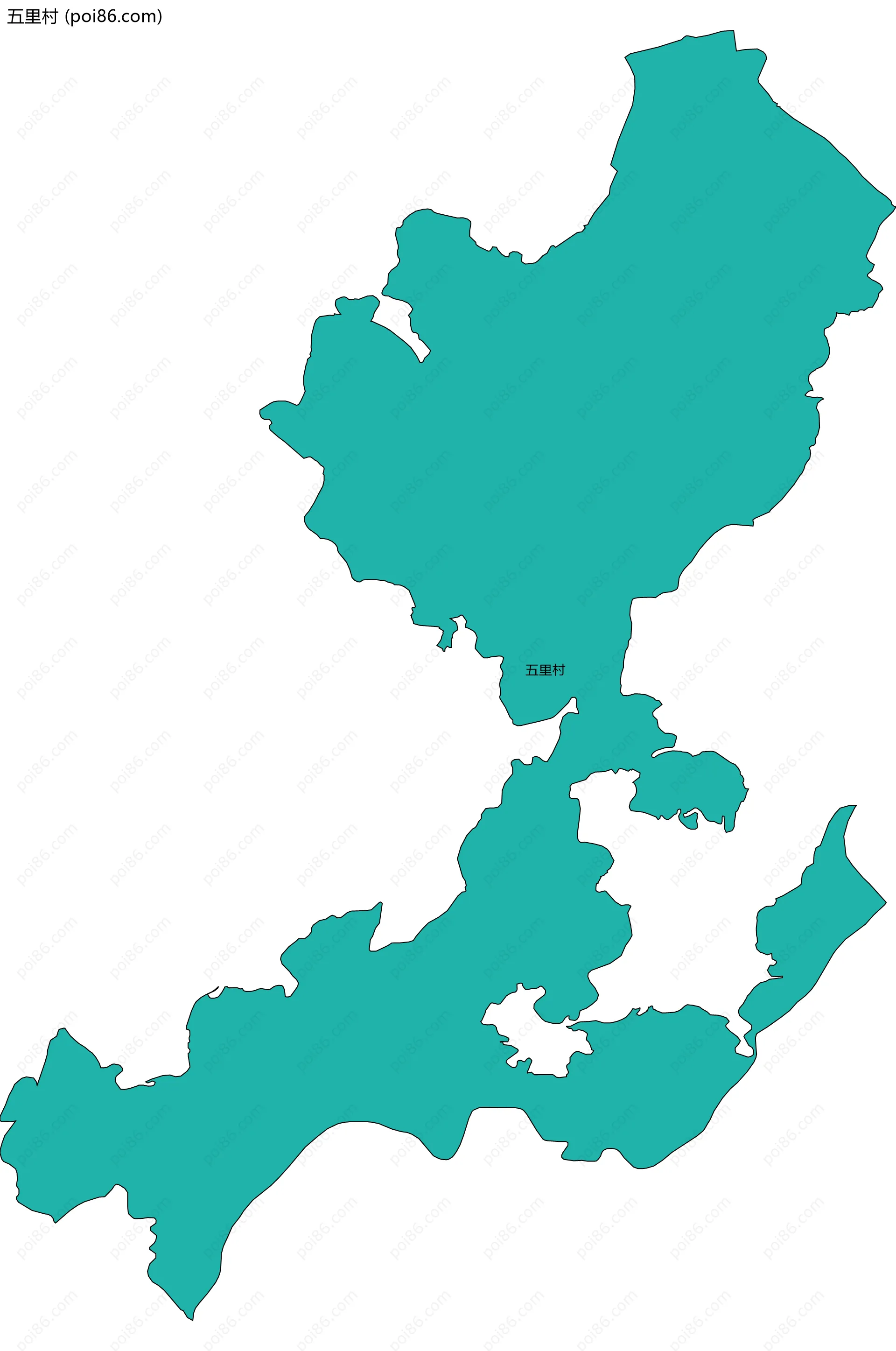 五里村边界地图