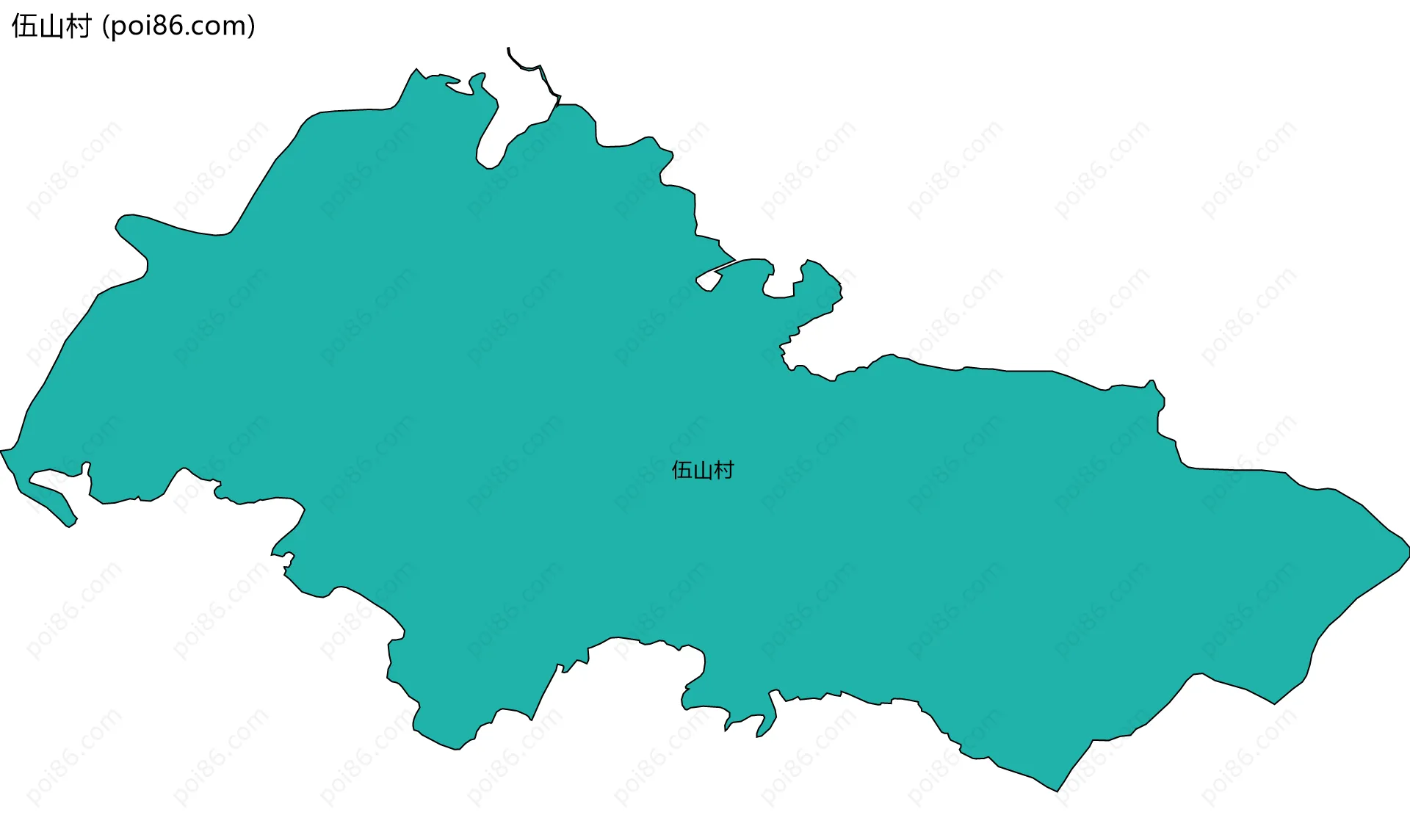 伍山村边界地图