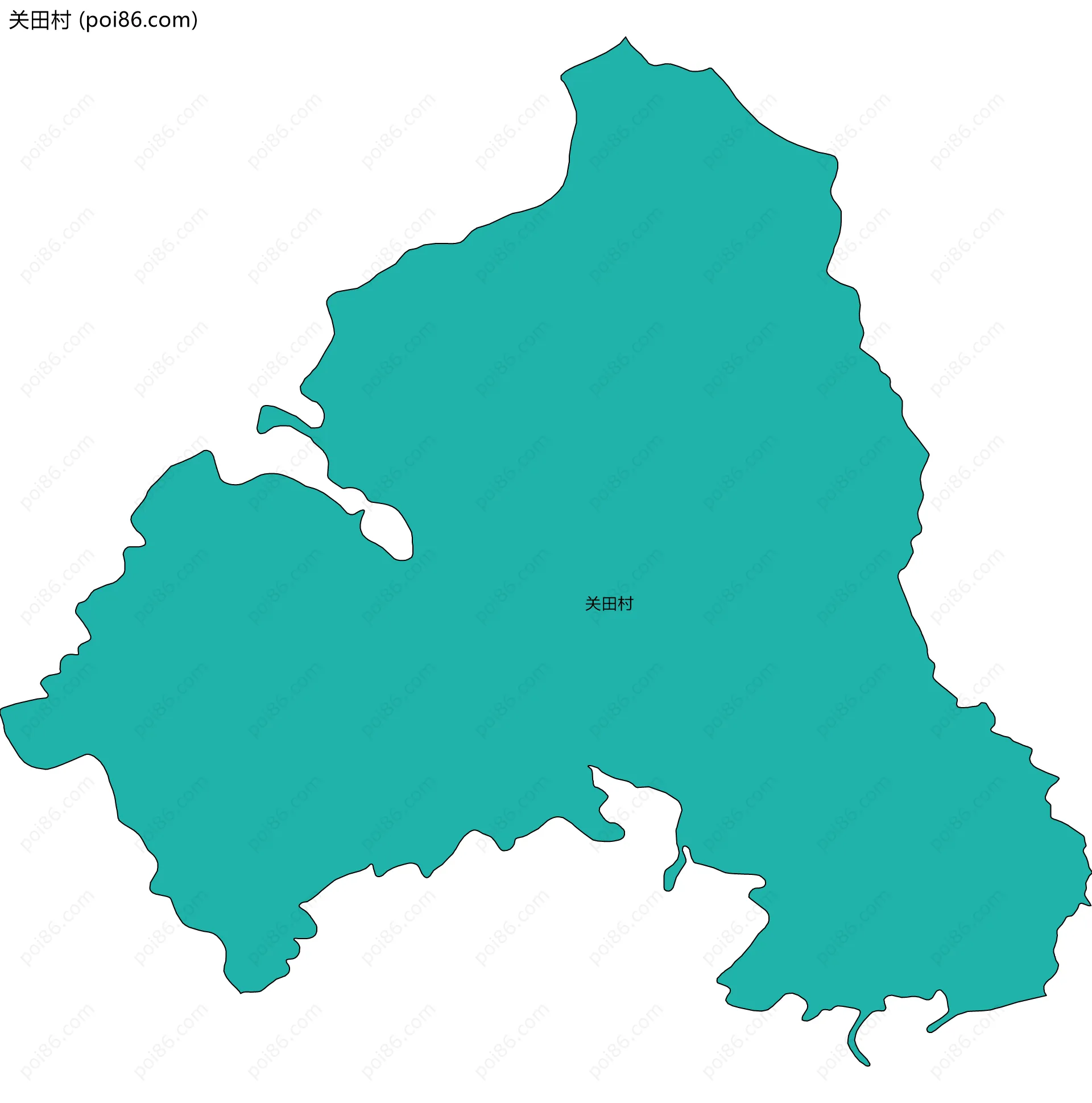 关田村边界地图