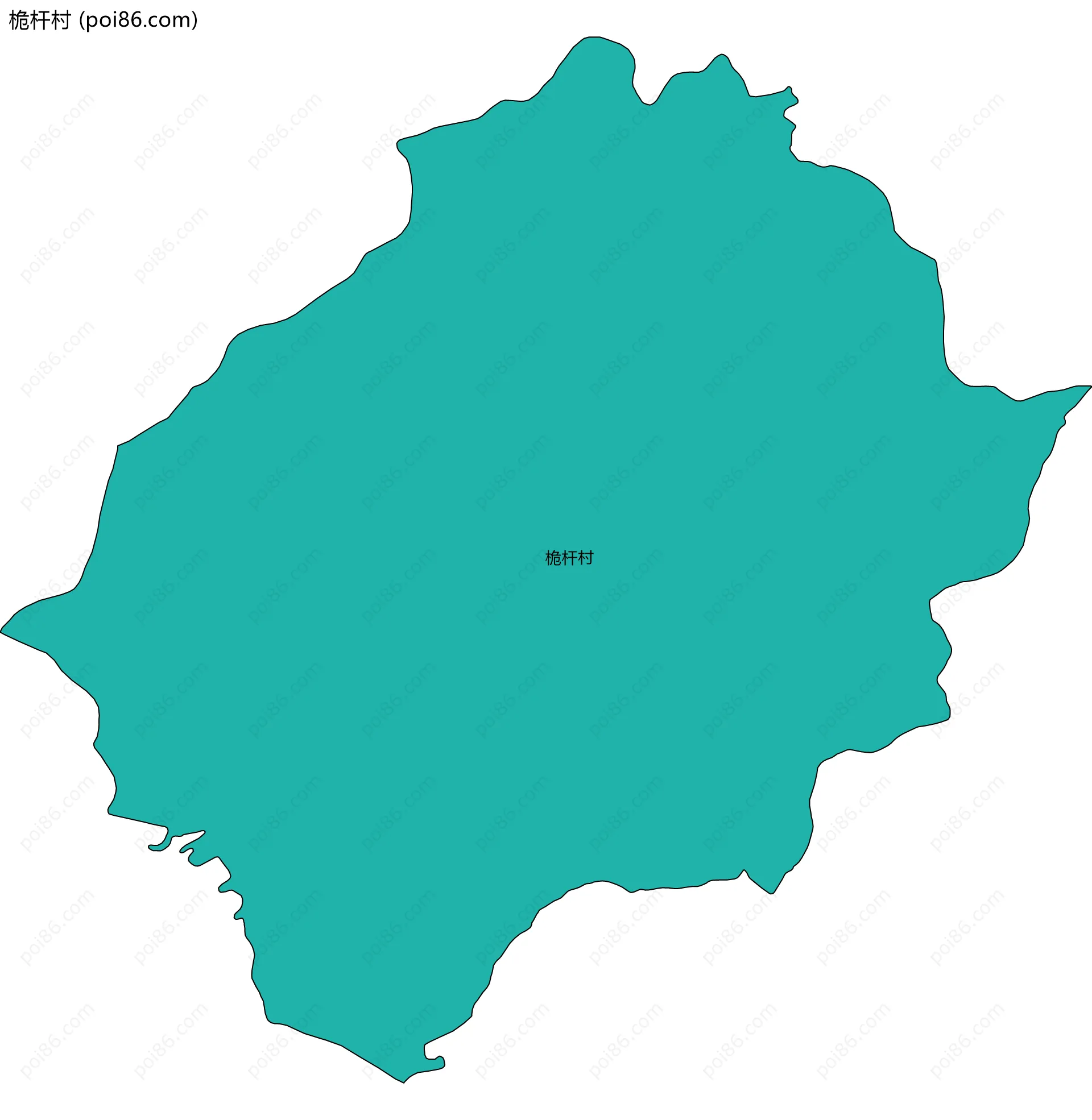 桅杆村边界地图