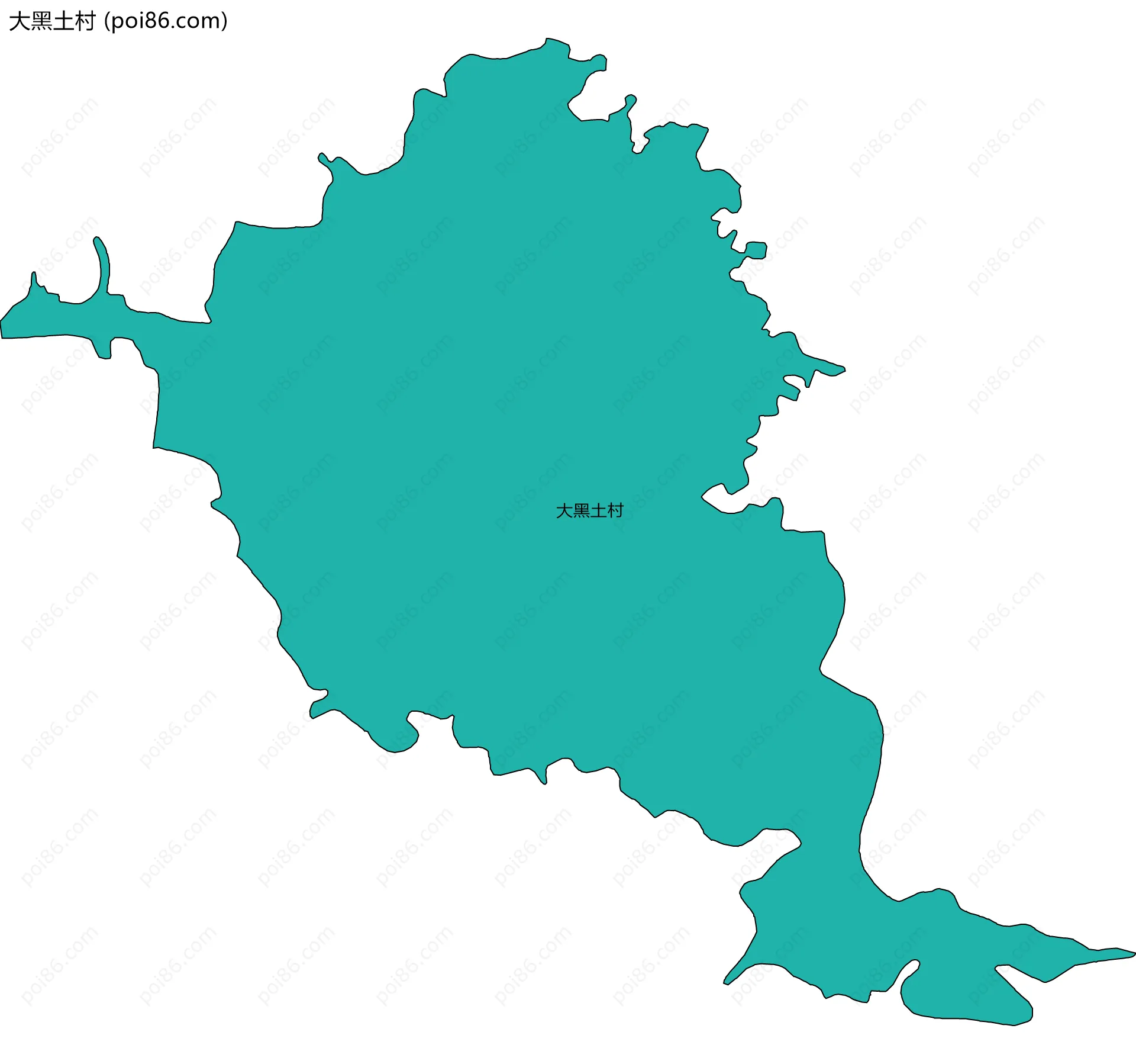 大黑土村边界地图