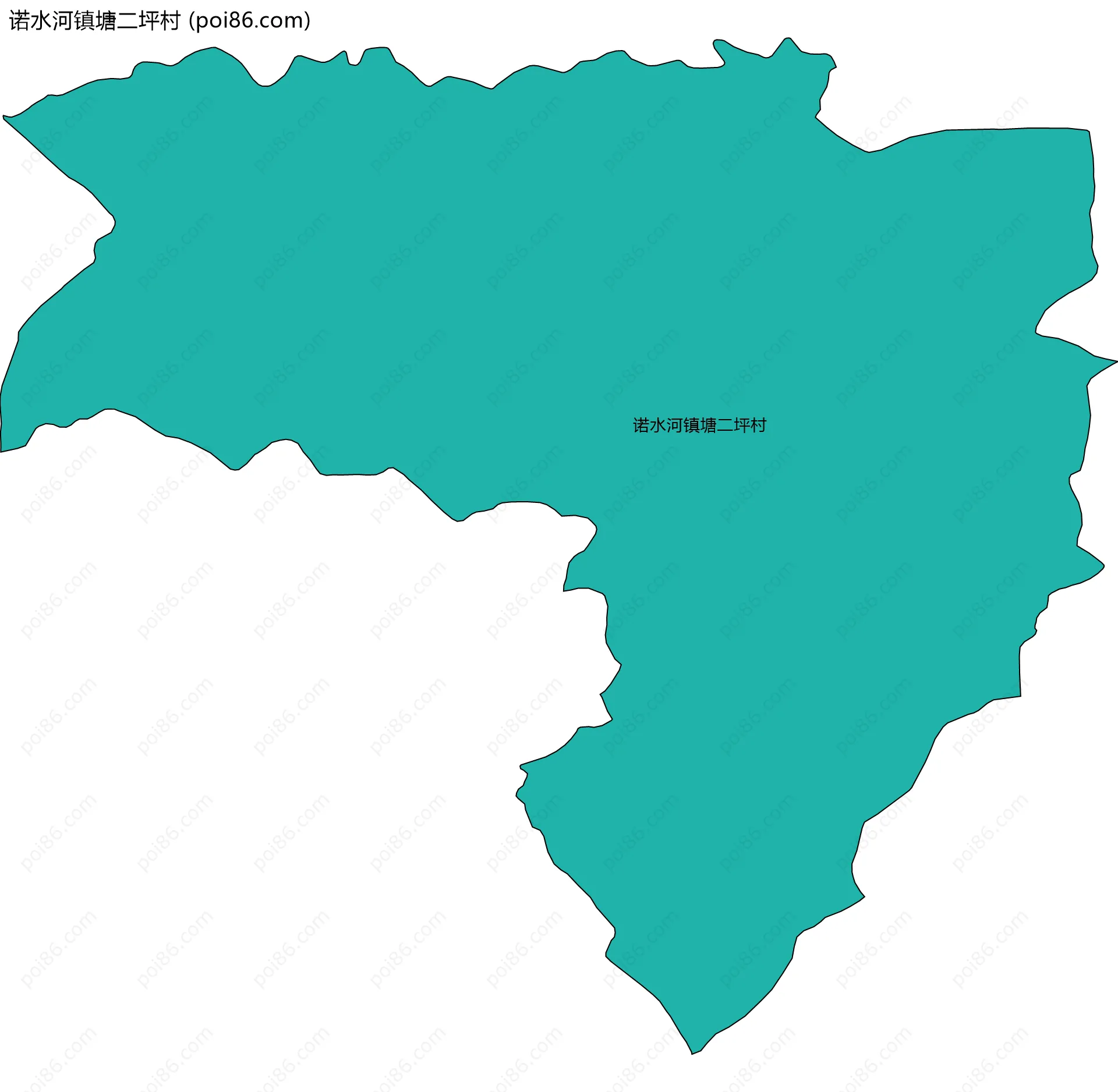 诺水河镇塘二坪村边界地图