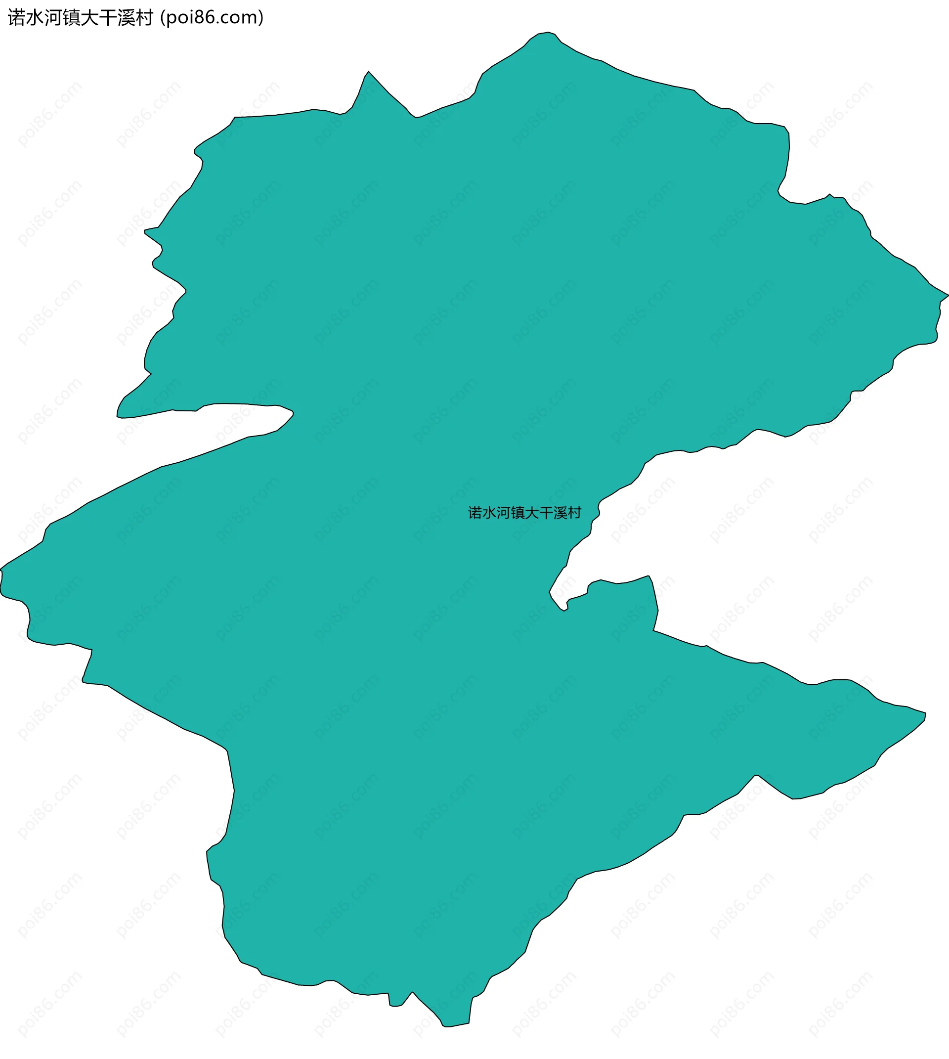 诺水河镇大干溪村边界地图