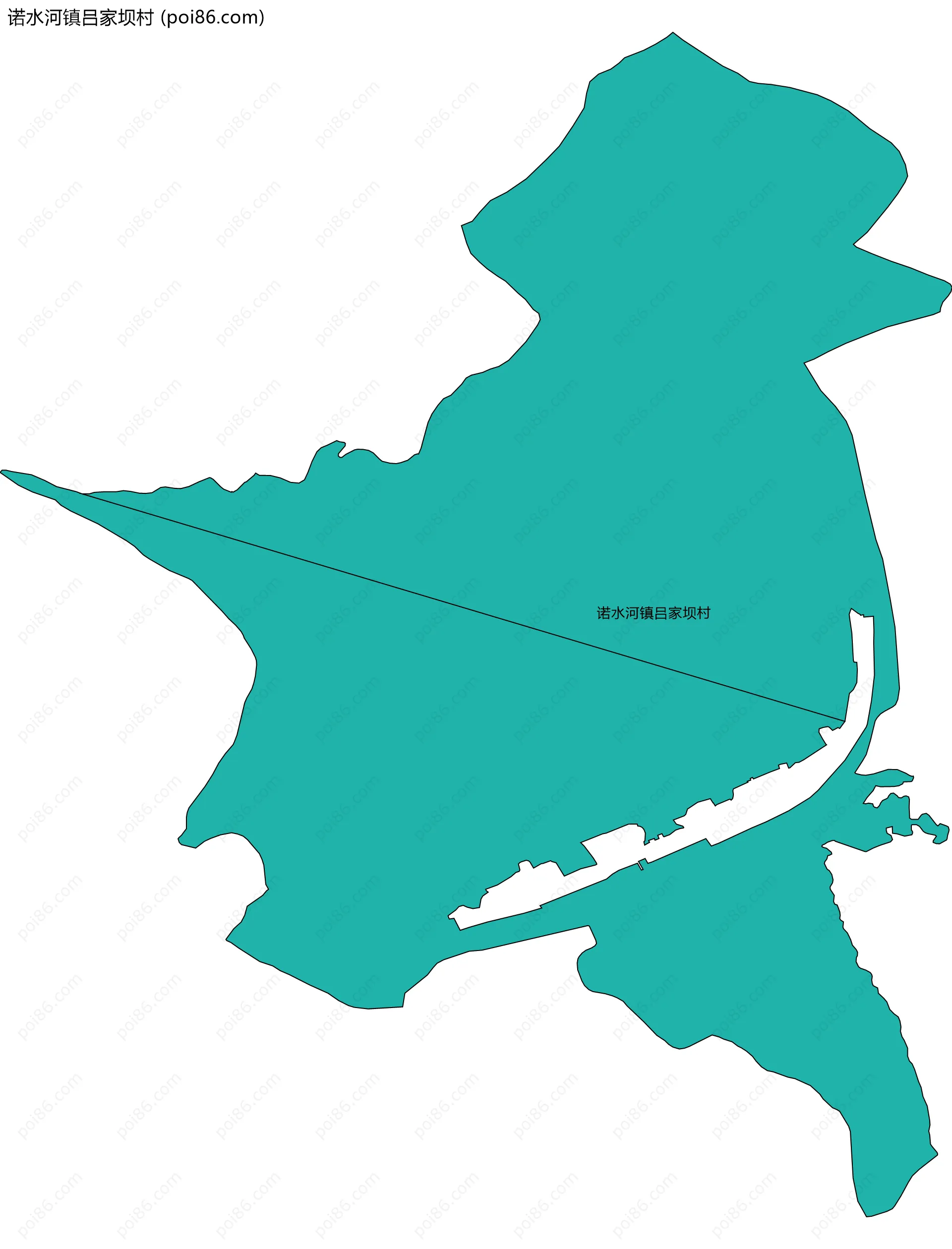 诺水河镇吕家坝村边界地图