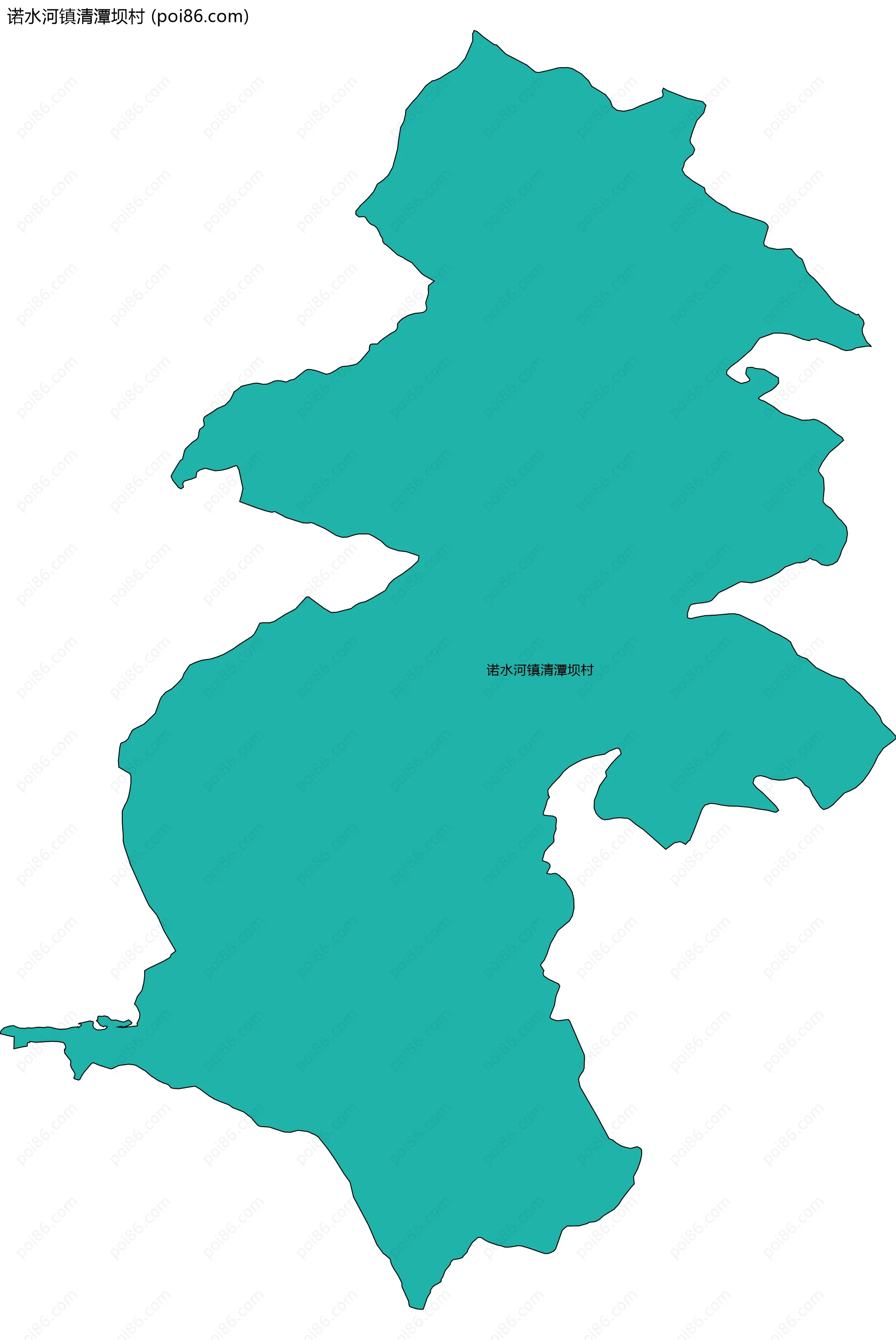 诺水河镇清潭坝村边界地图