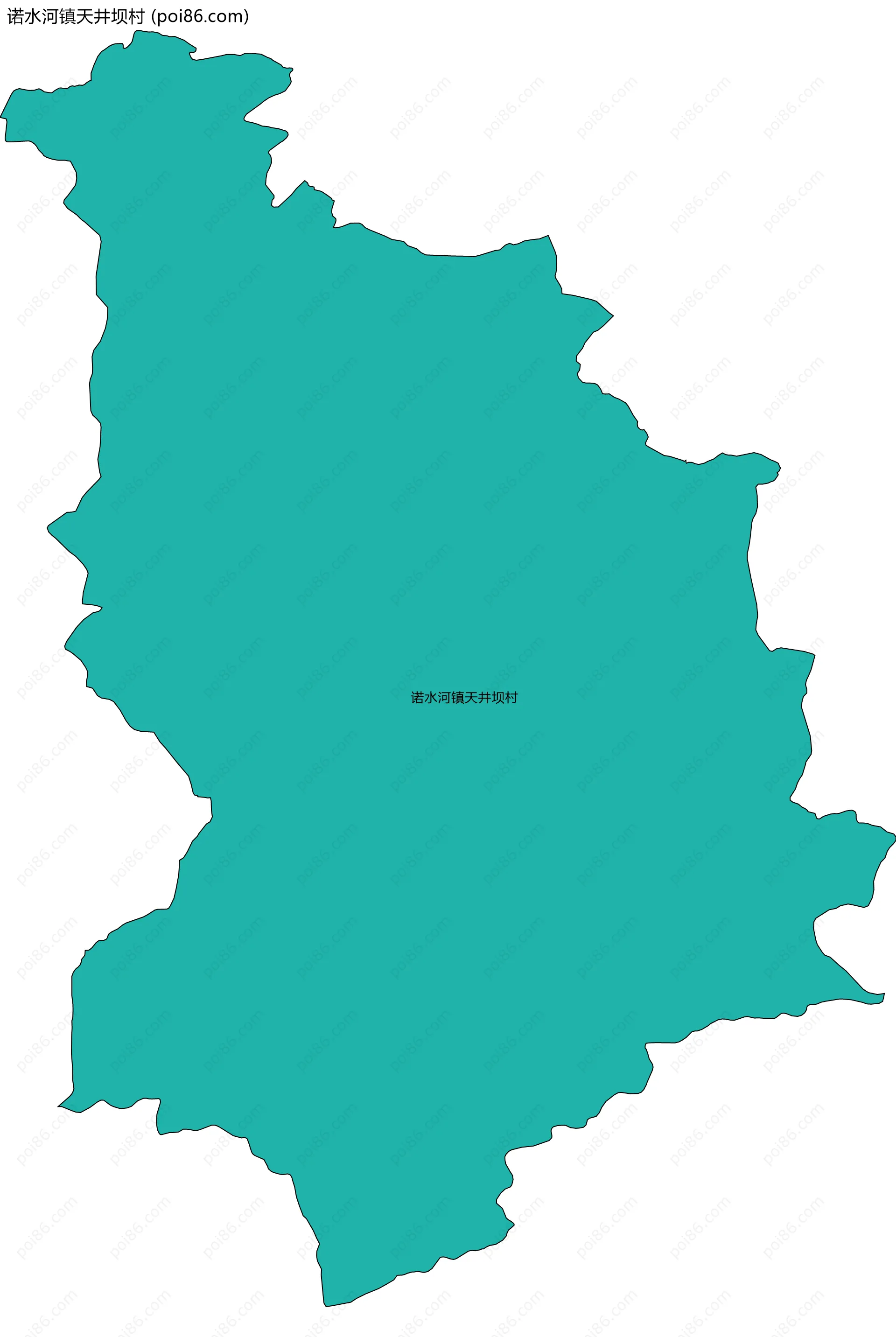诺水河镇天井坝村边界地图