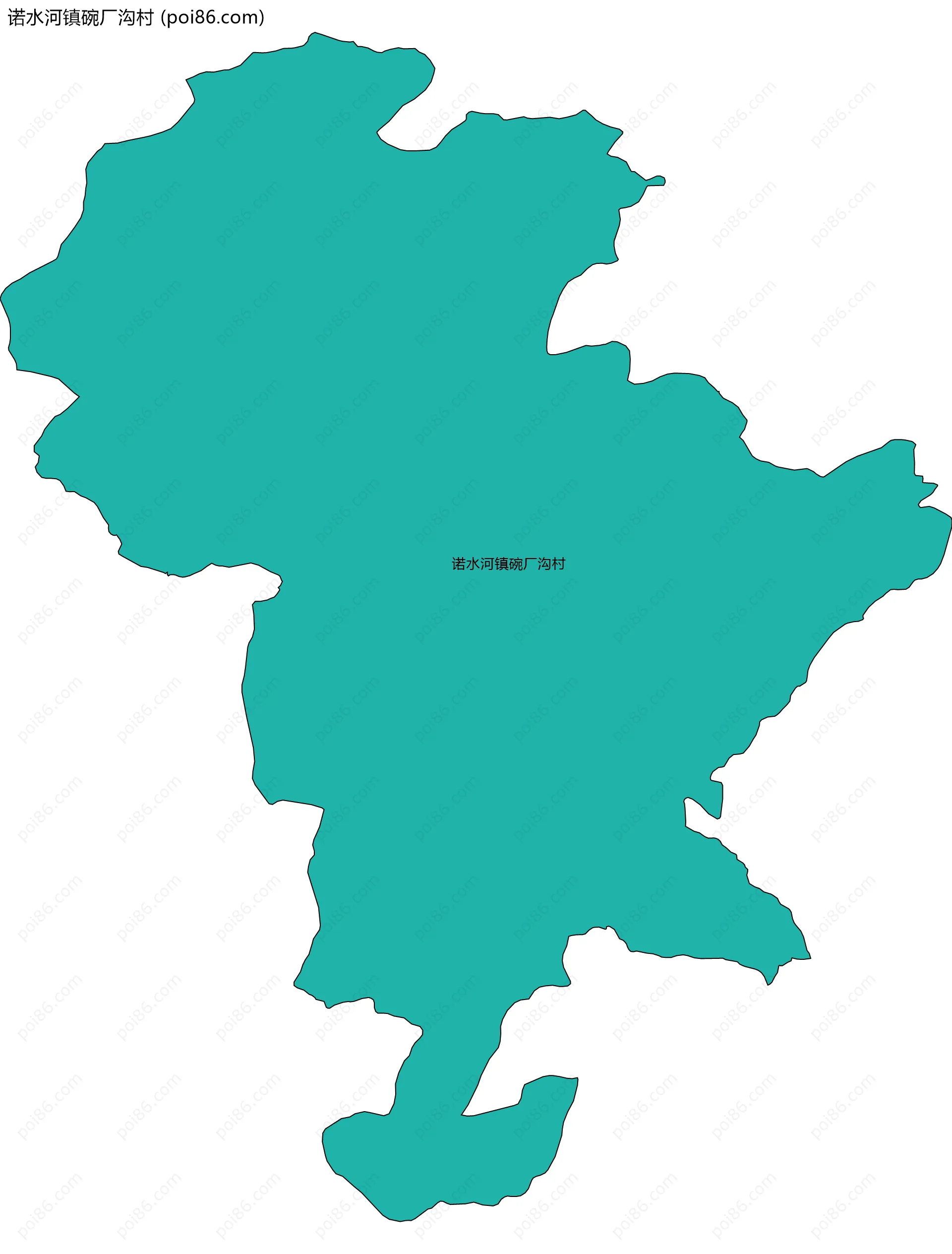 诺水河镇碗厂沟村边界地图