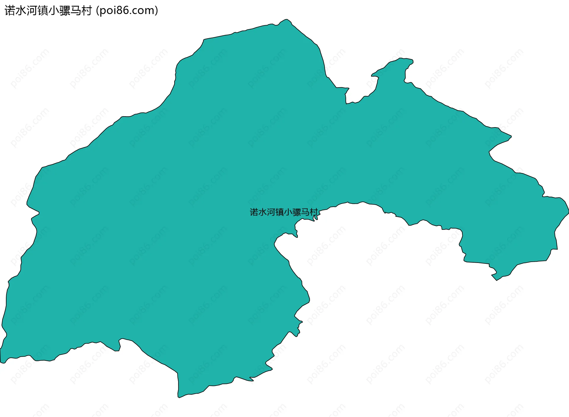 诺水河镇小骡马村边界地图