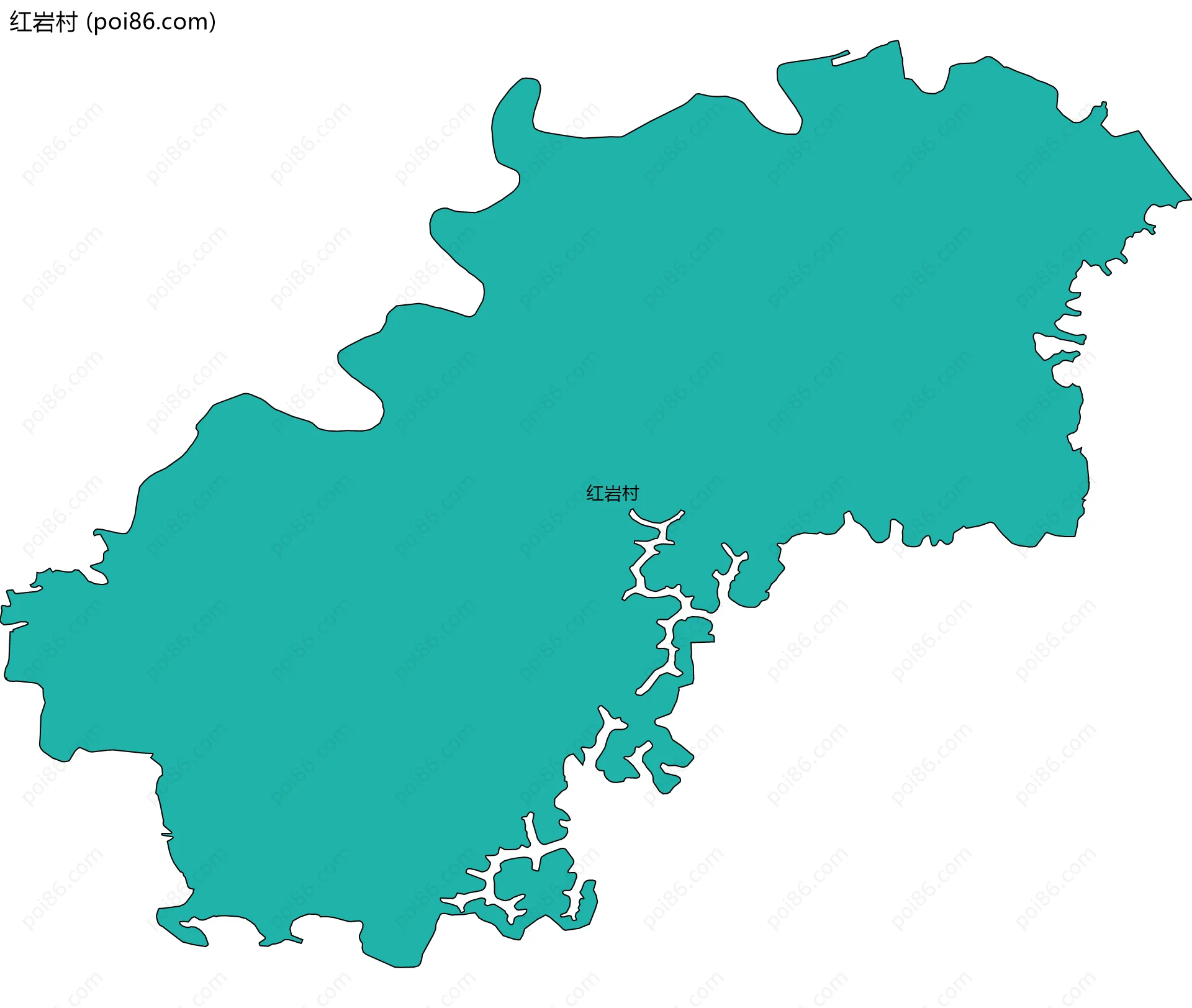 红岩村边界地图