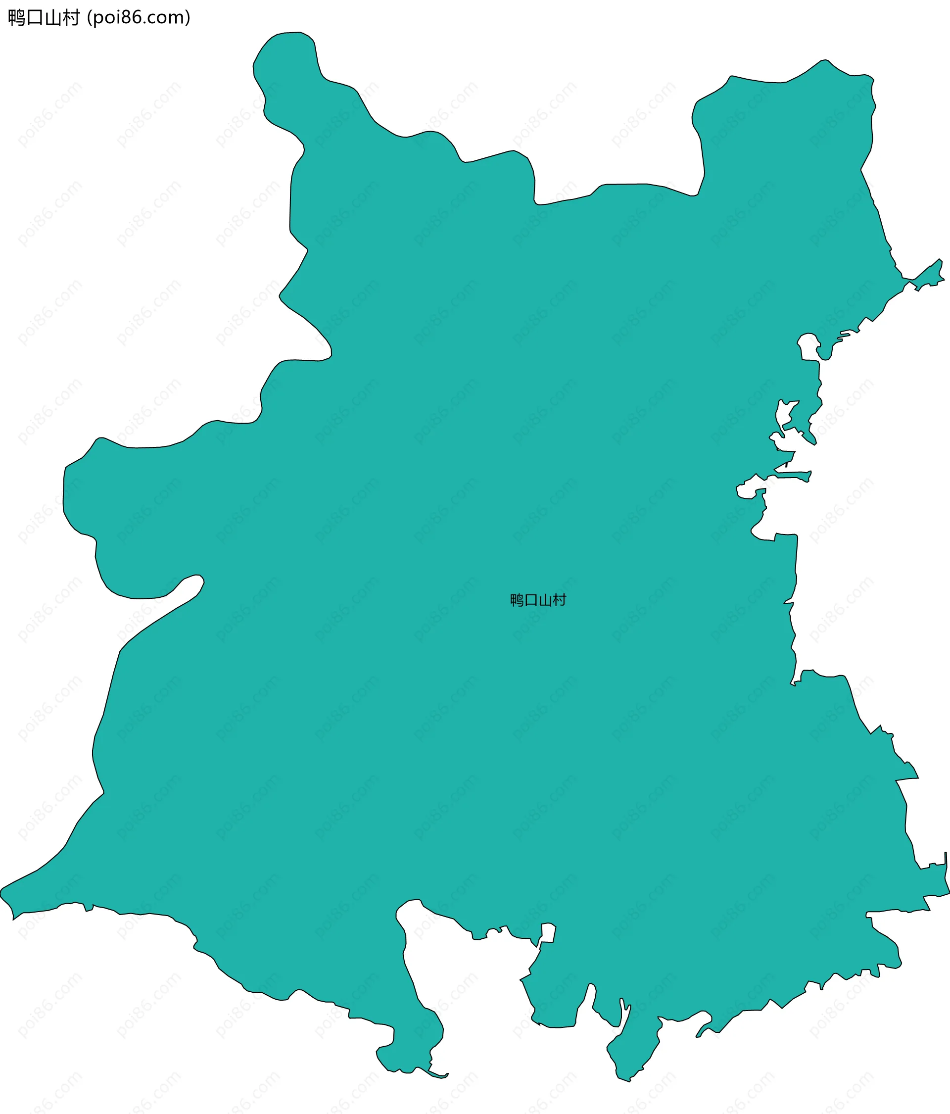 鸭口山村边界地图