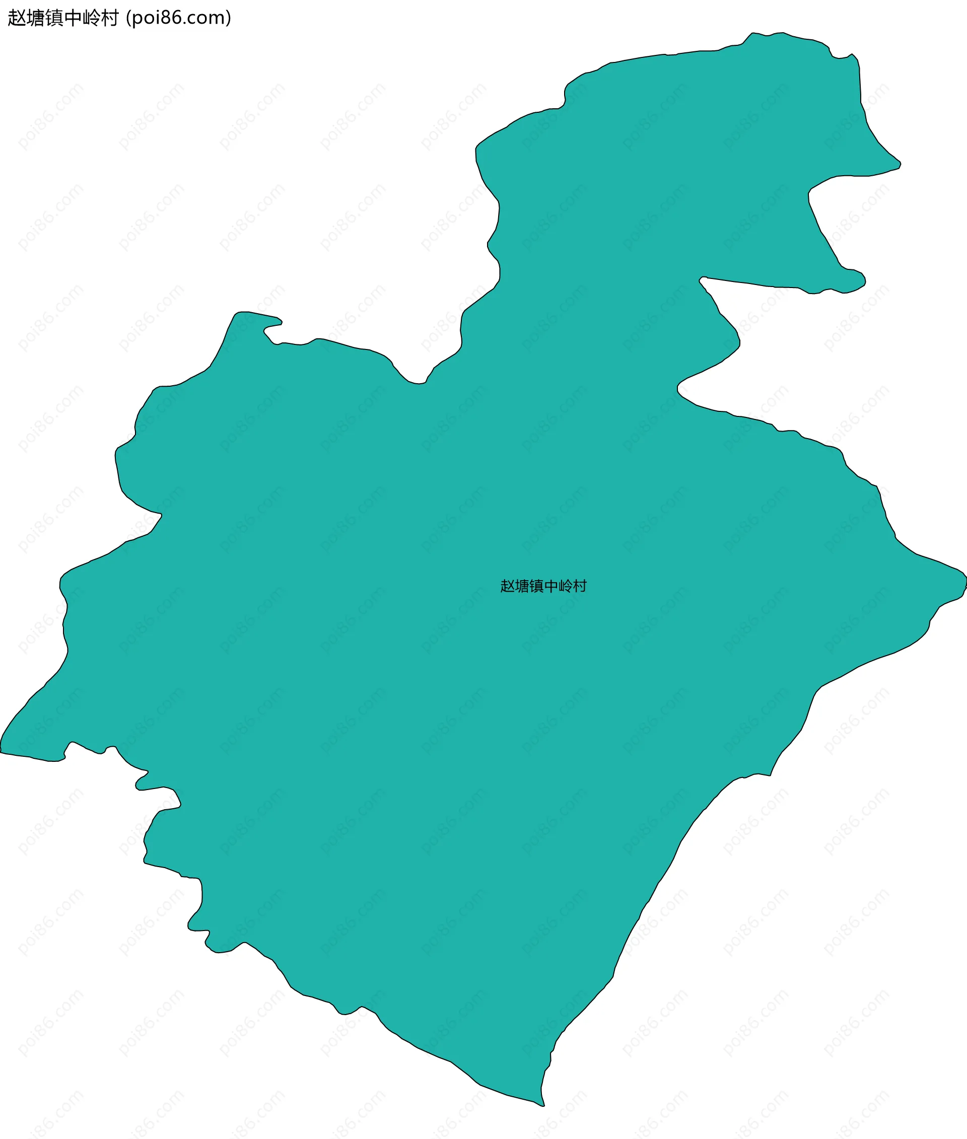 赵塘镇中岭村边界地图