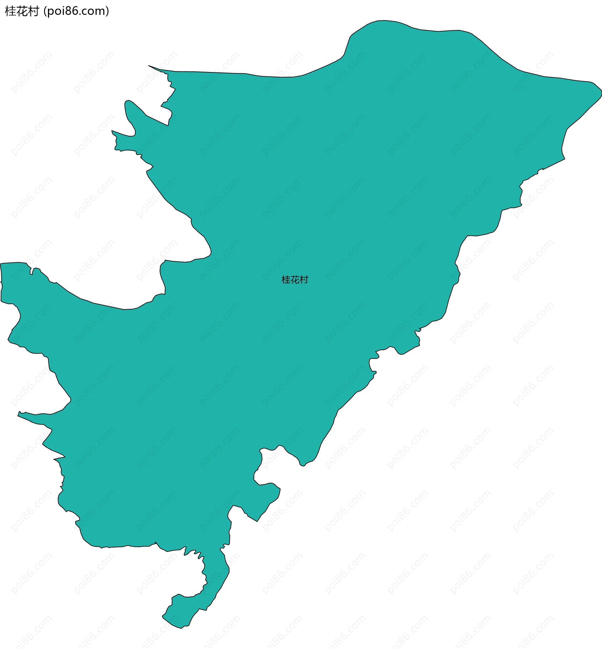 桂花村边界地图
