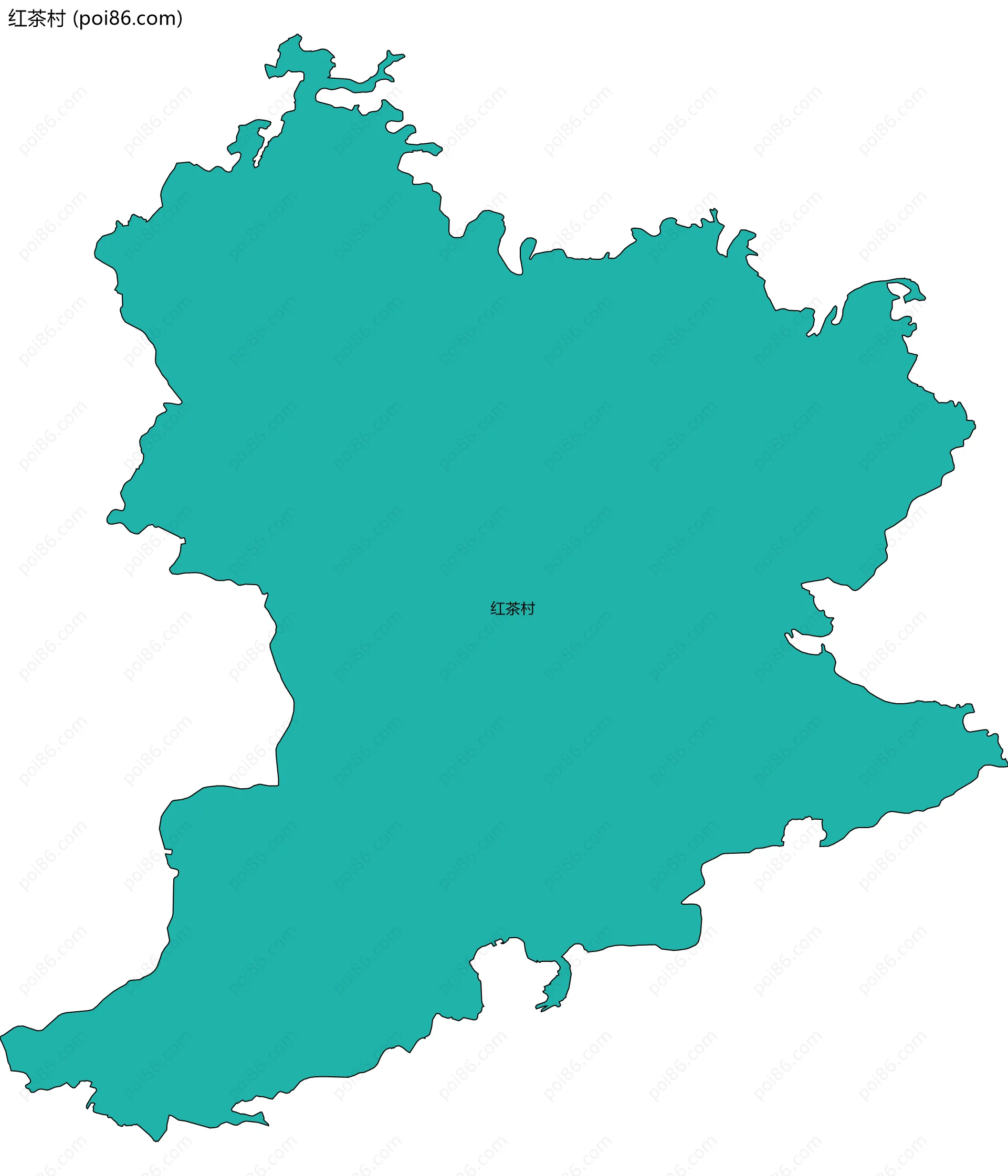 红茶村边界地图