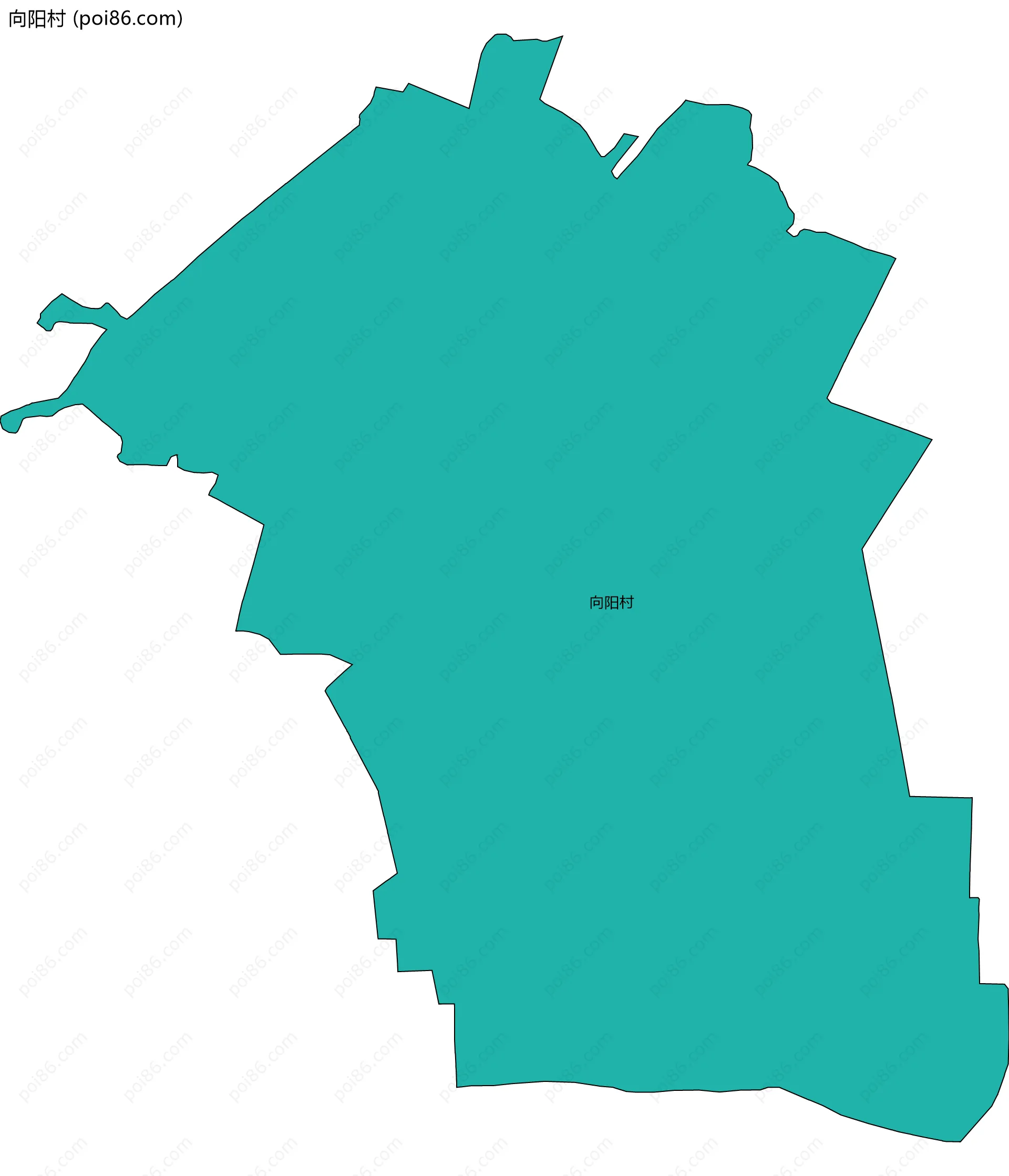 向阳村边界地图