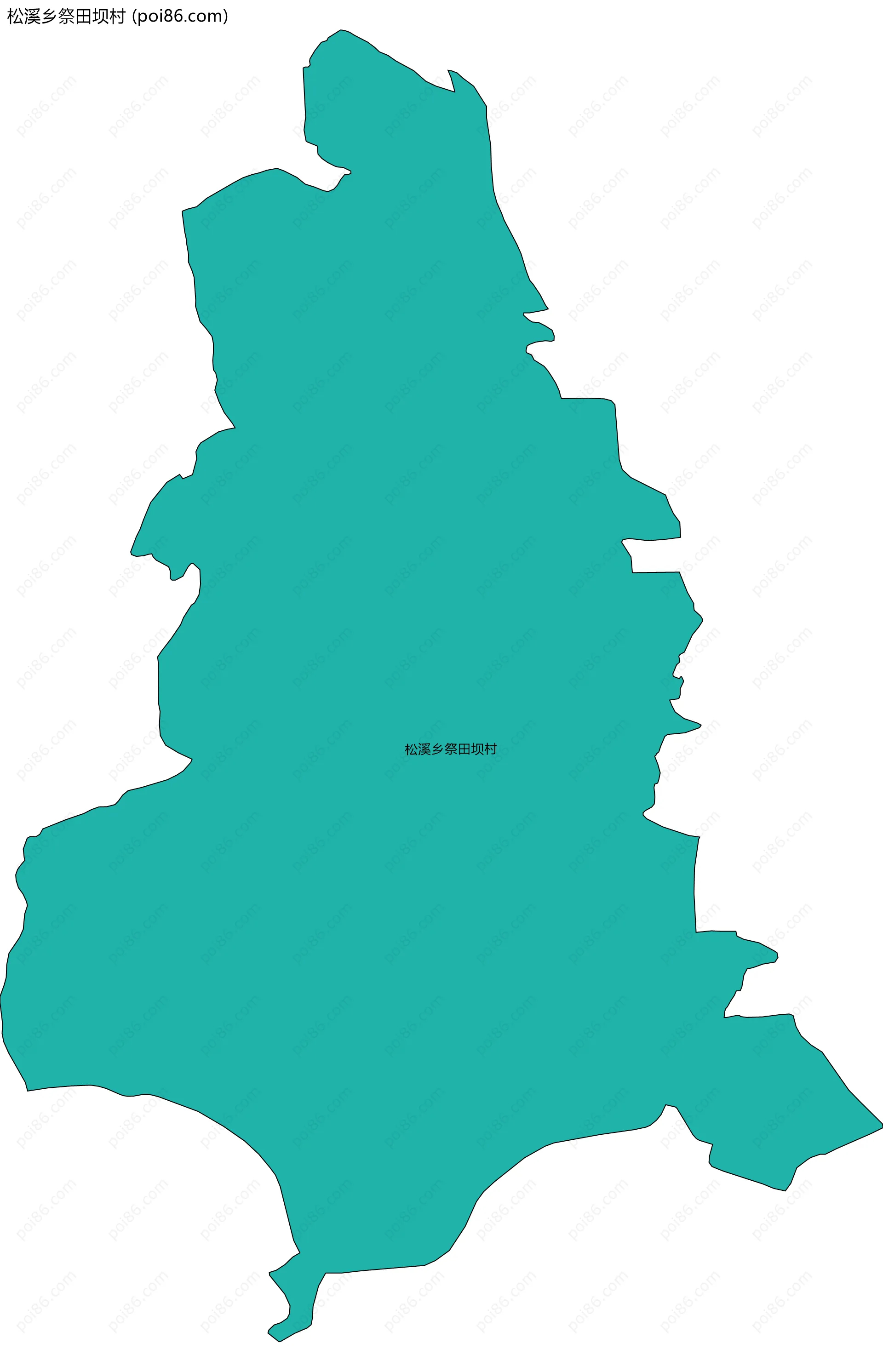 松溪乡祭田坝村边界地图