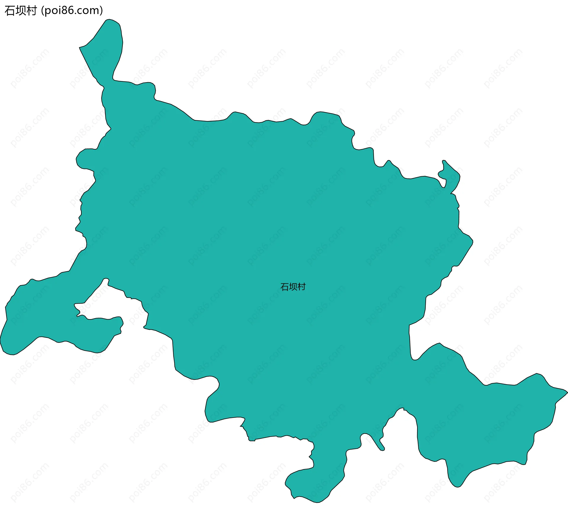 石坝村边界地图