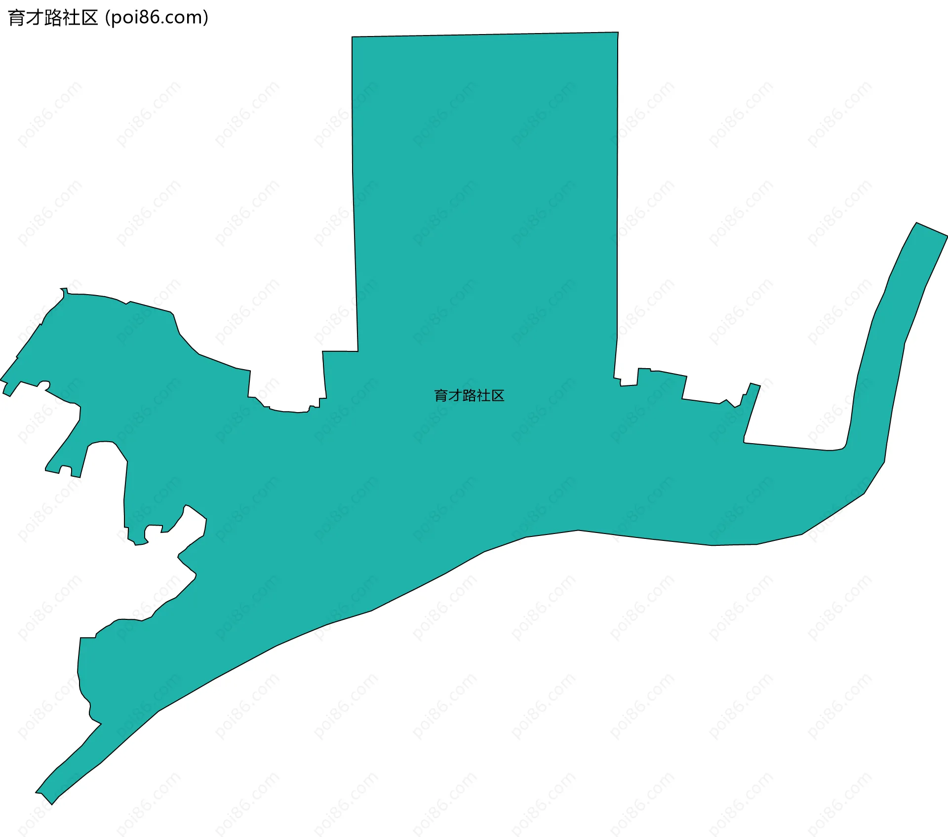 育才路社区边界地图