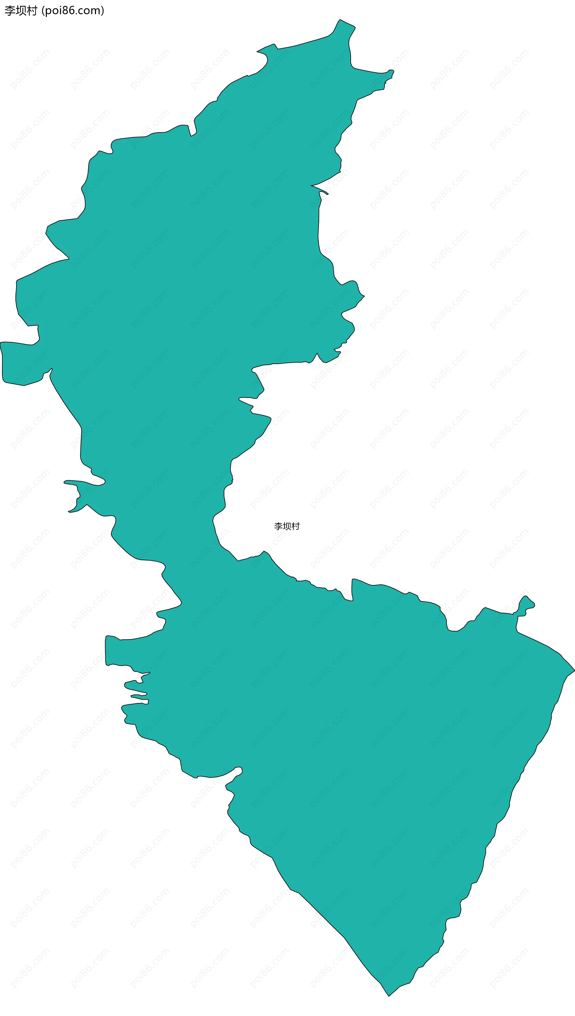 李坝村边界地图