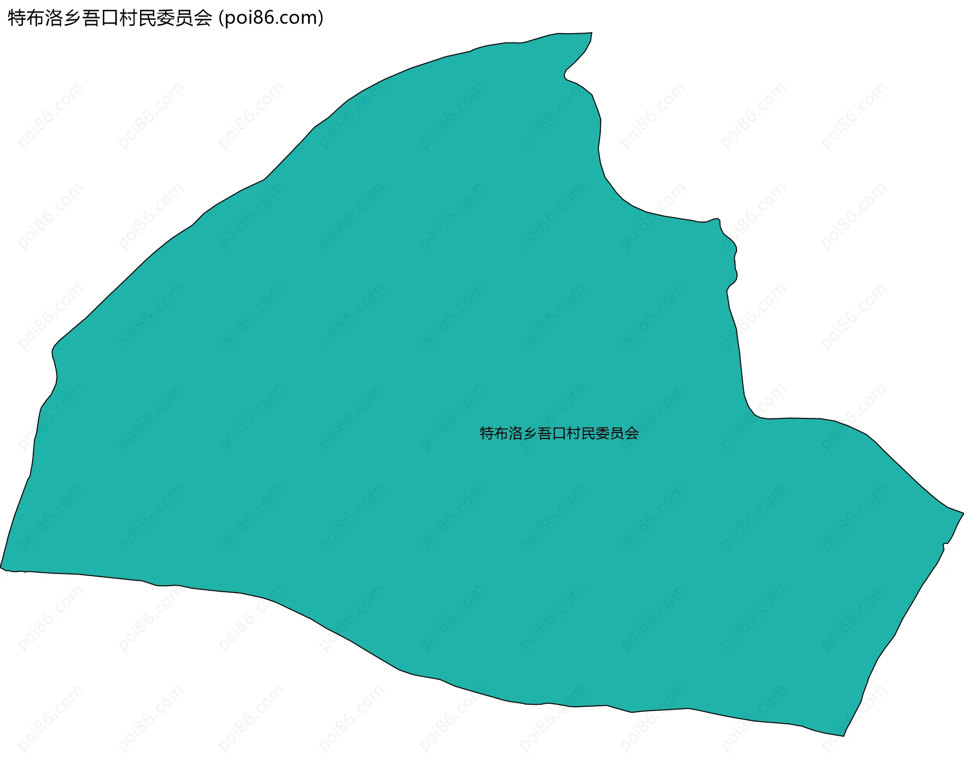 特布洛乡吾口村民委员会边界地图
