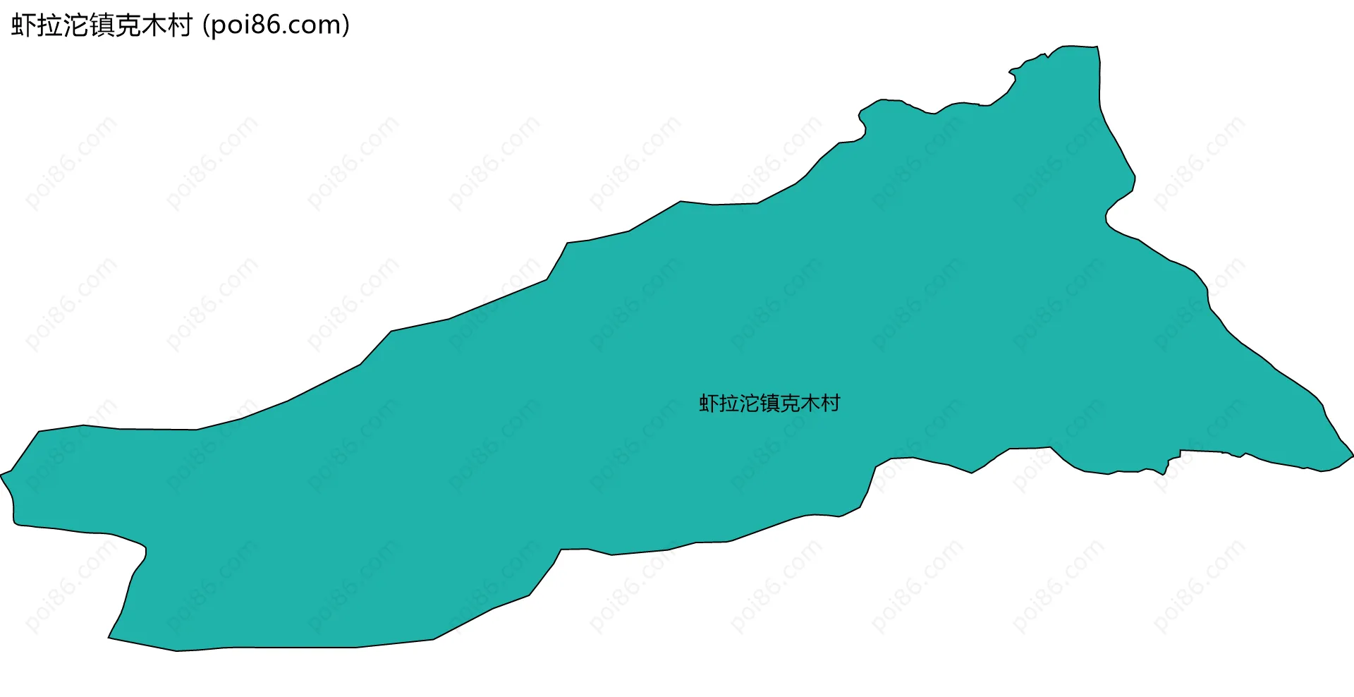 虾拉沱镇克木村边界地图