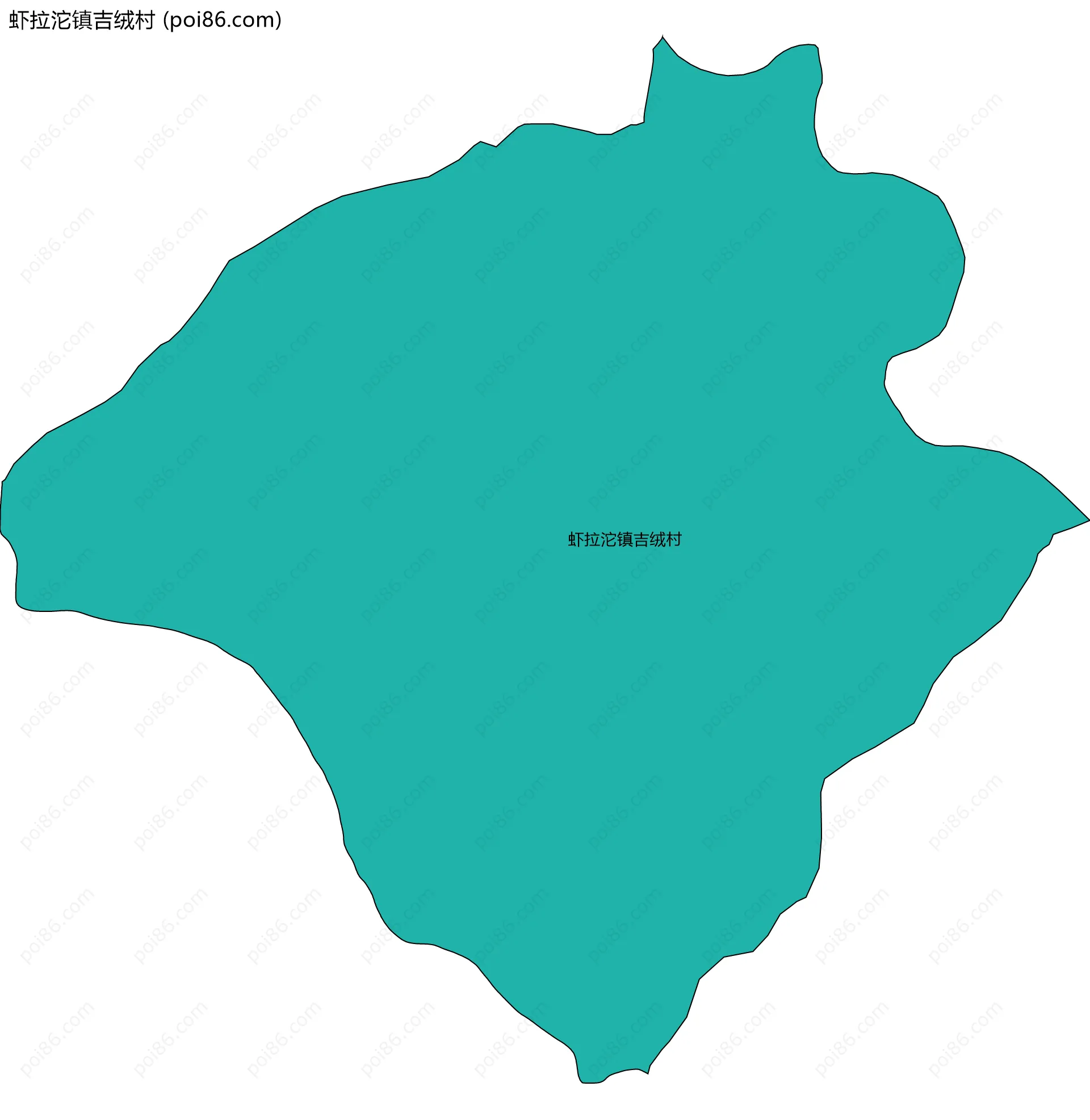 虾拉沱镇吉绒村边界地图