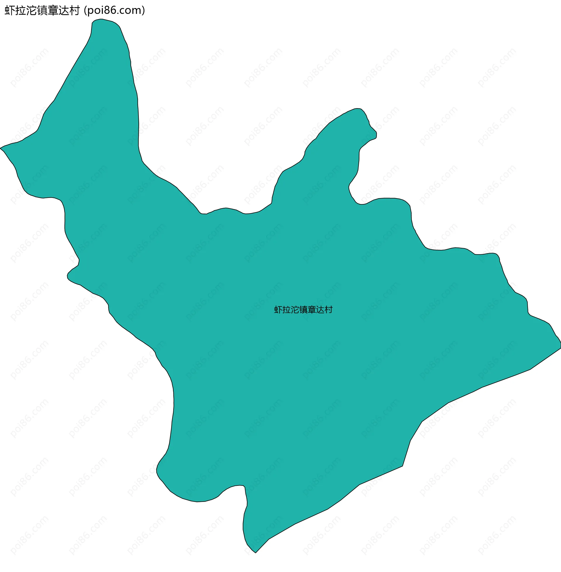 虾拉沱镇章达村边界地图