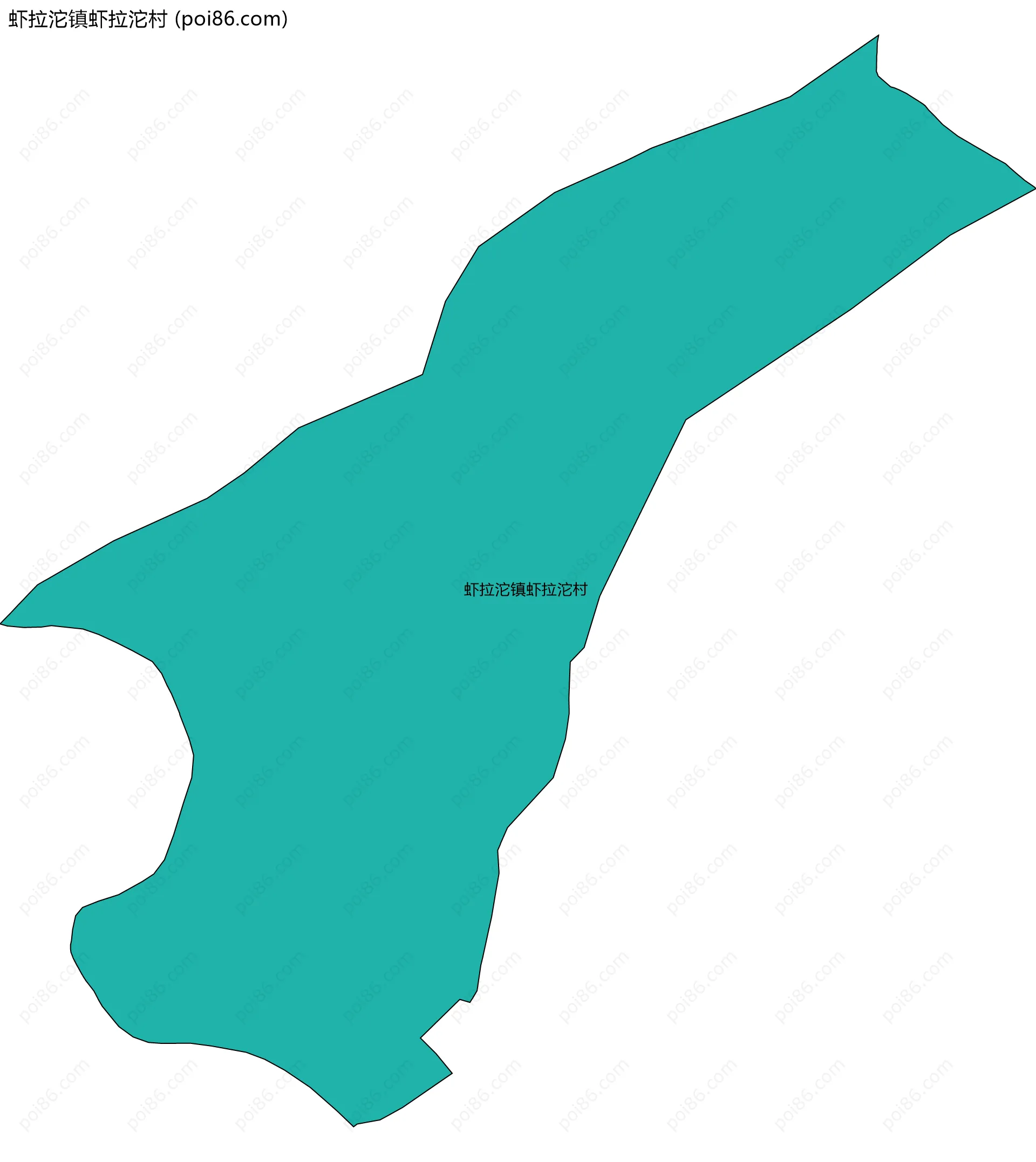 虾拉沱镇虾拉沱村边界地图