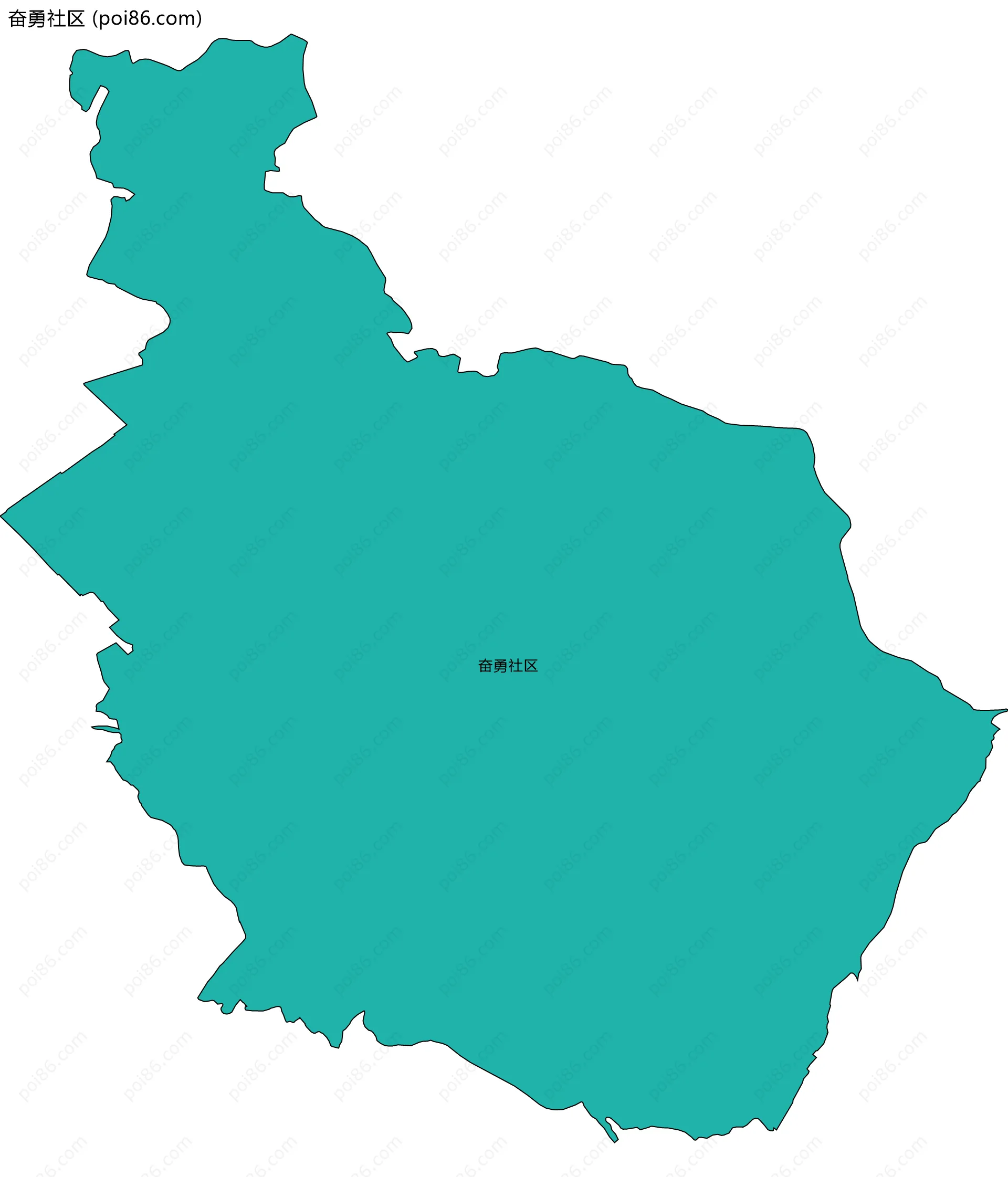 奋勇社区边界地图