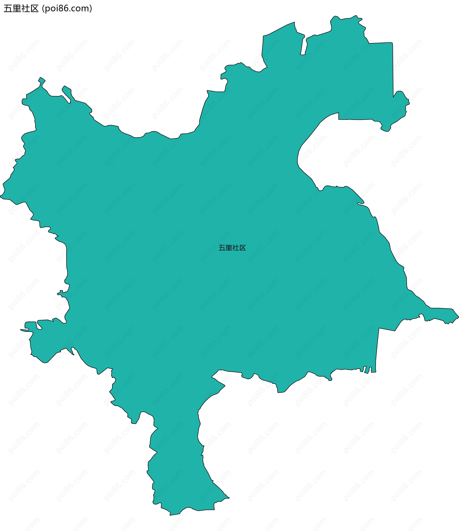 五里社区边界地图