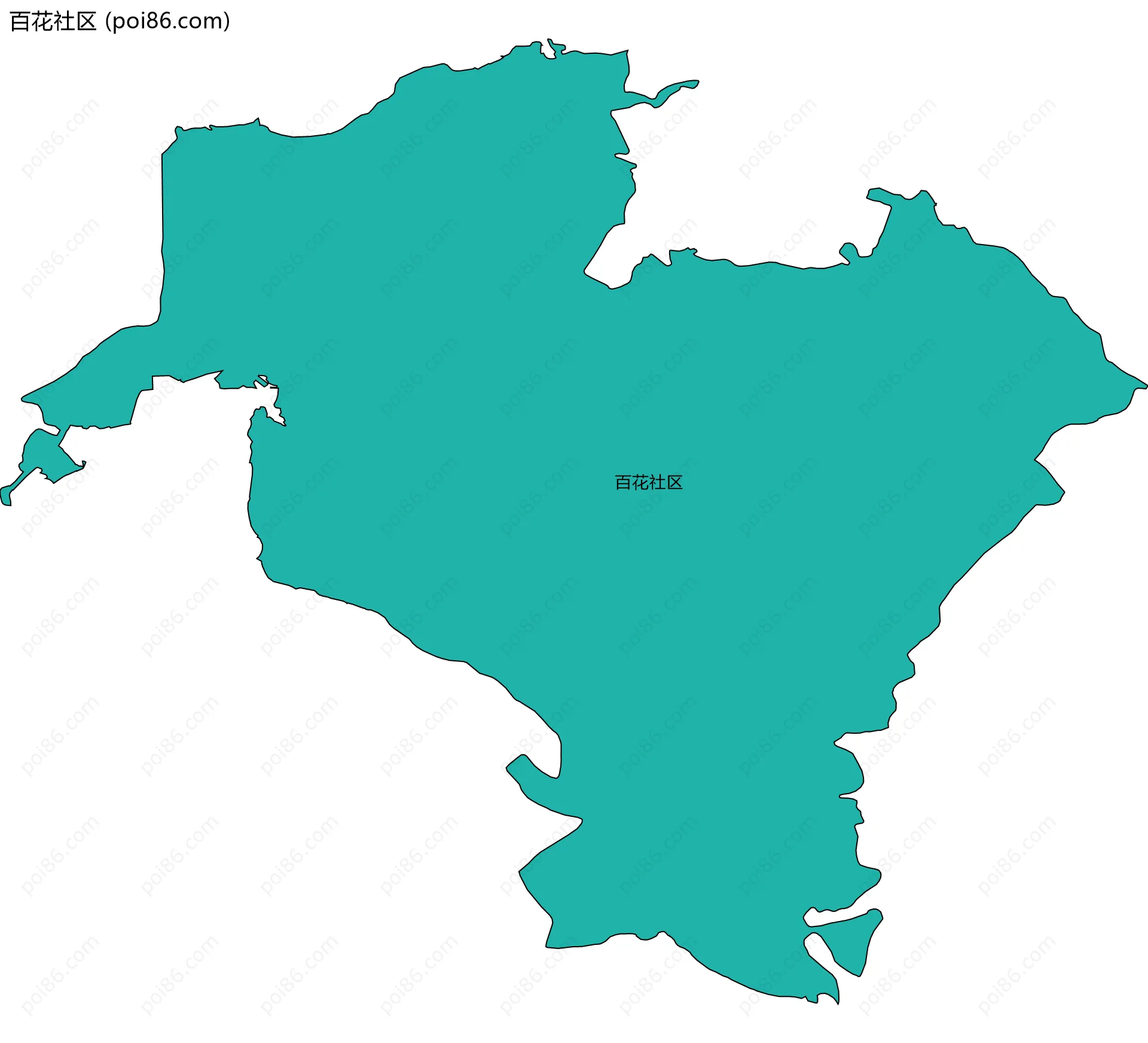 百花社区边界地图
