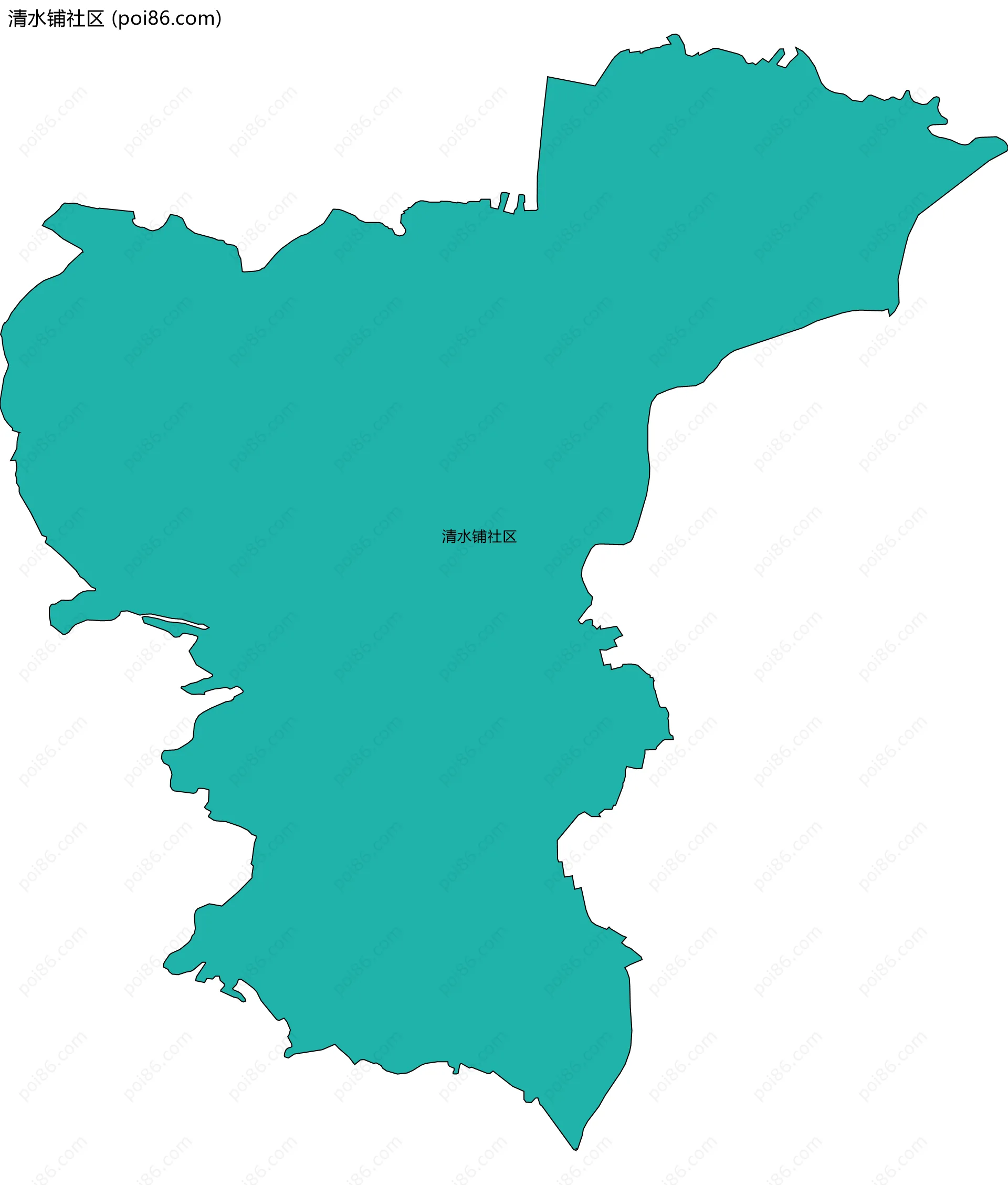 清水铺社区边界地图