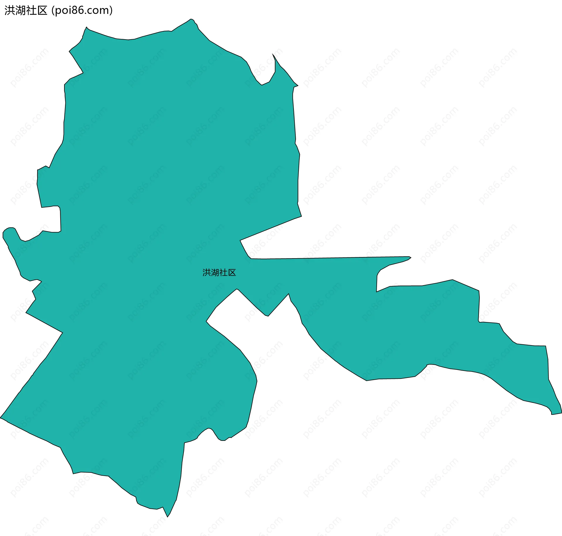 洪湖社区边界地图