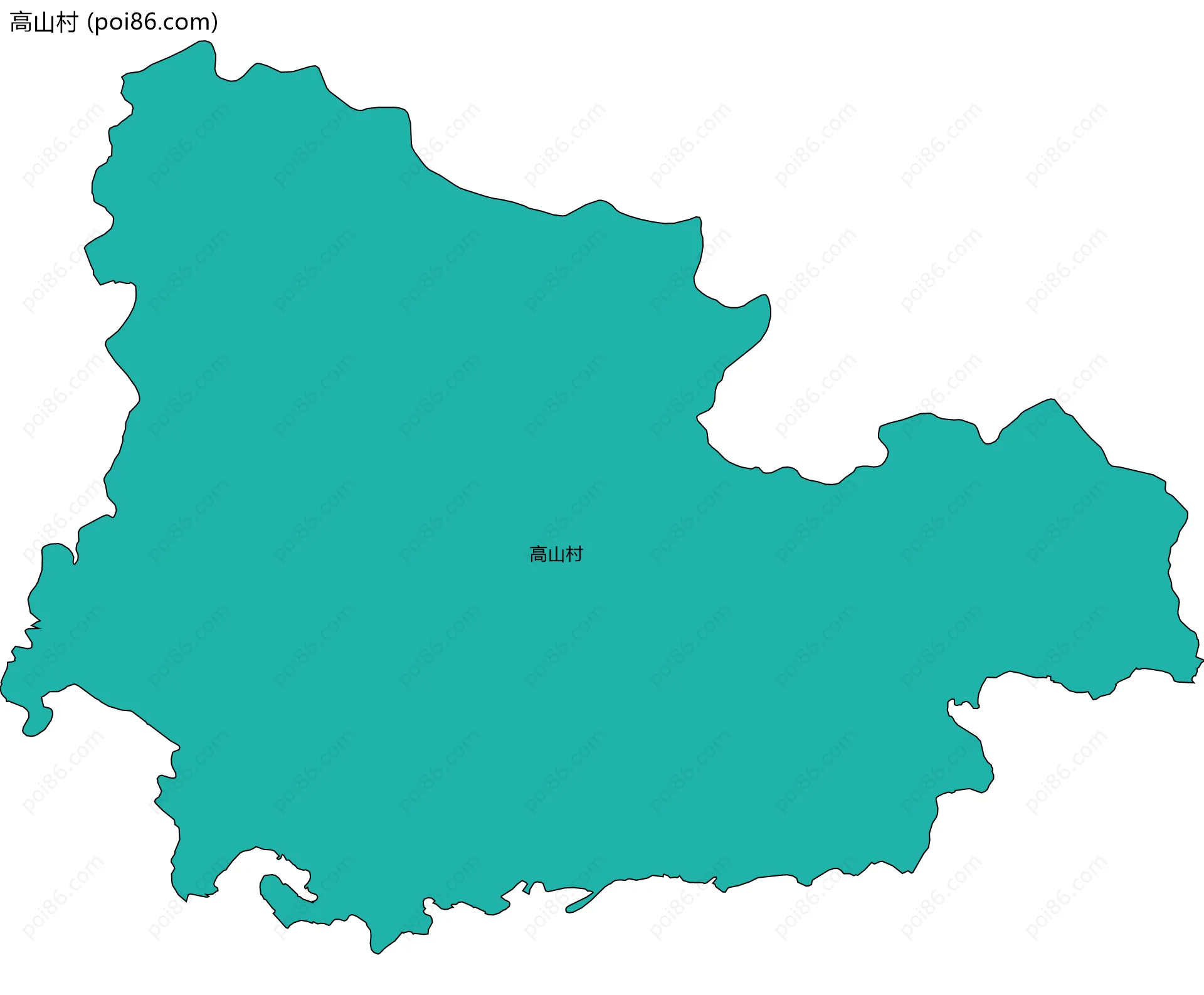 高山村边界地图