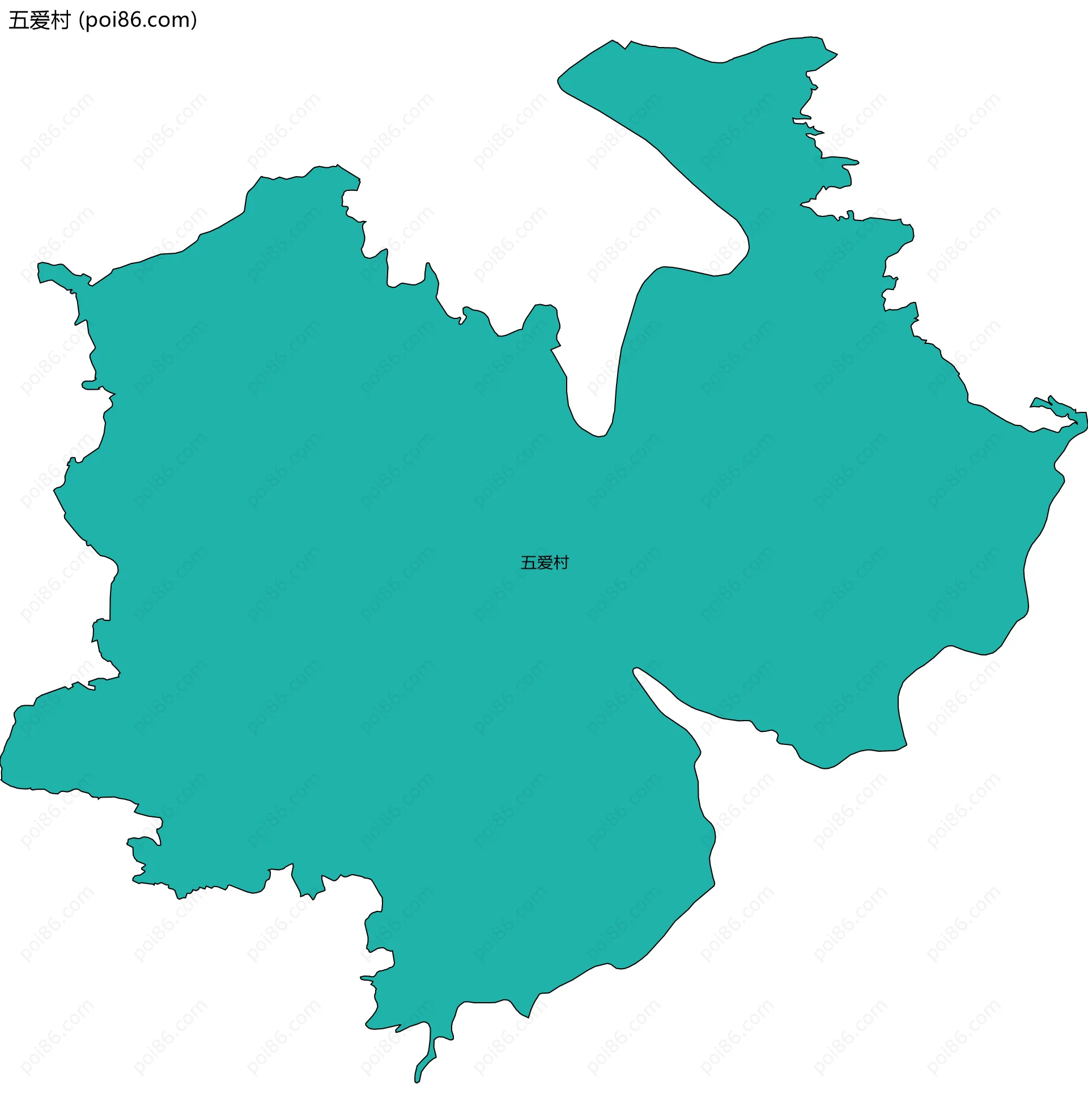 五爱村边界地图