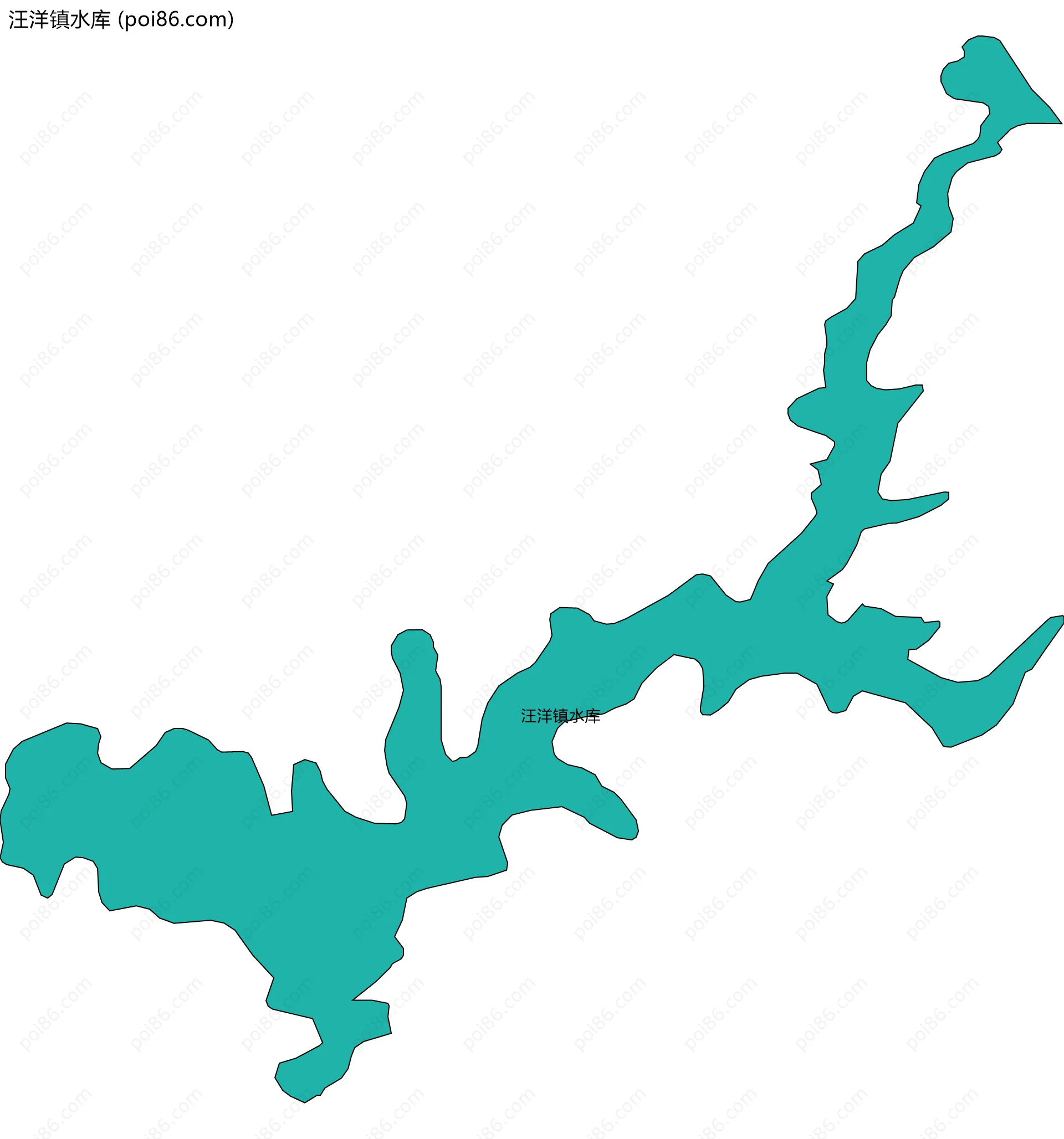 汪洋镇水库边界地图