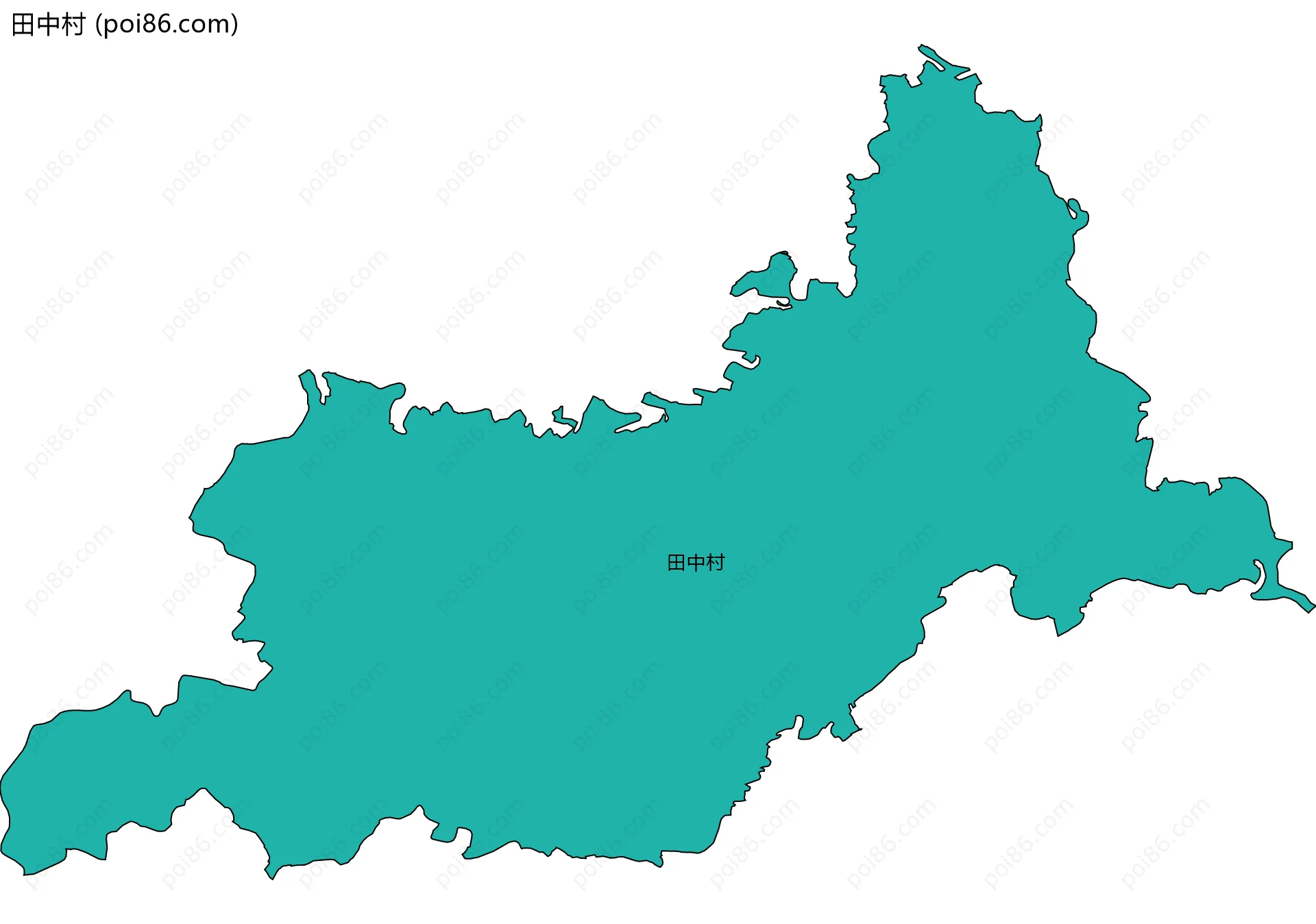 田中村边界地图