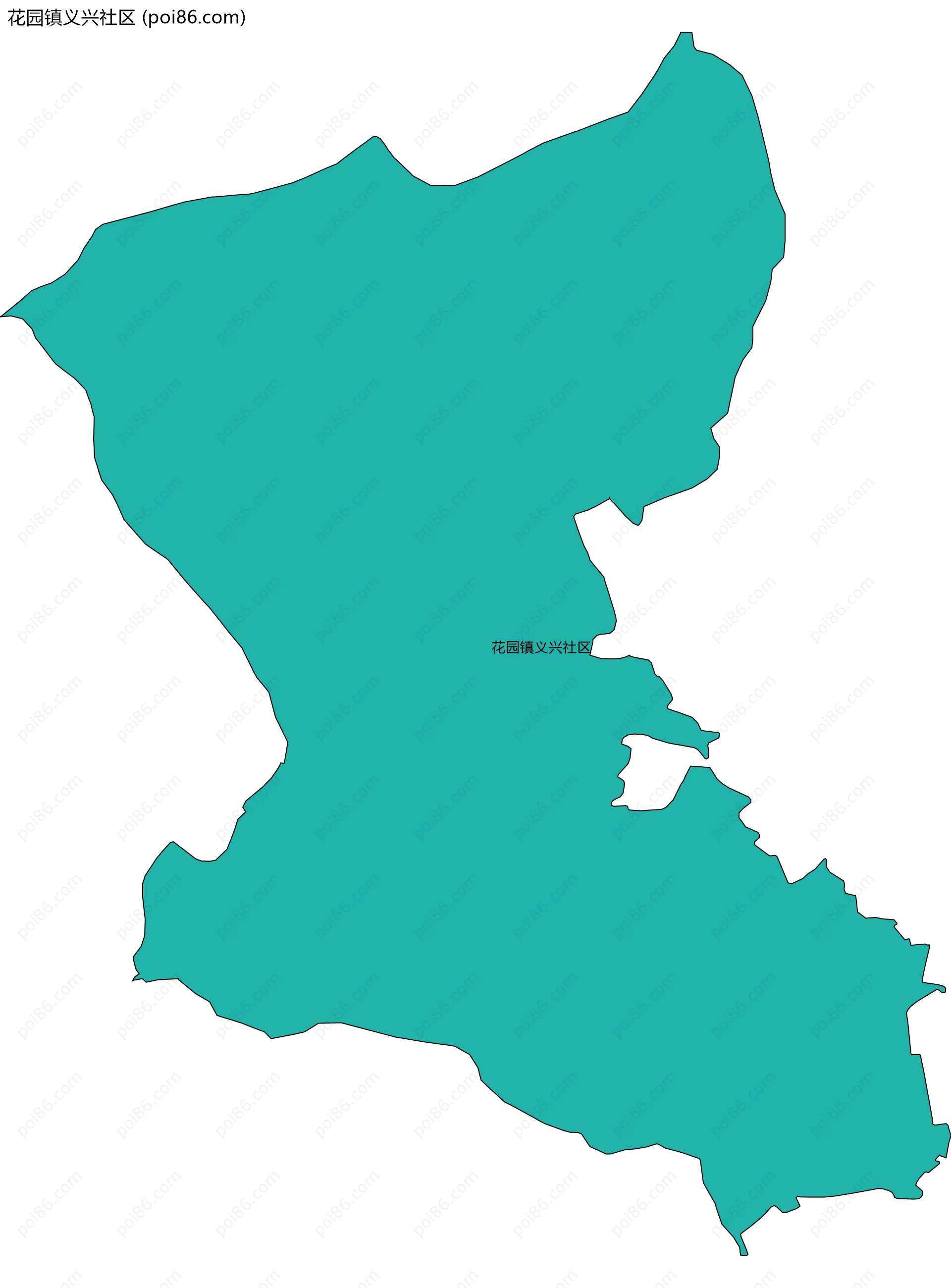 花园镇义兴社区边界地图