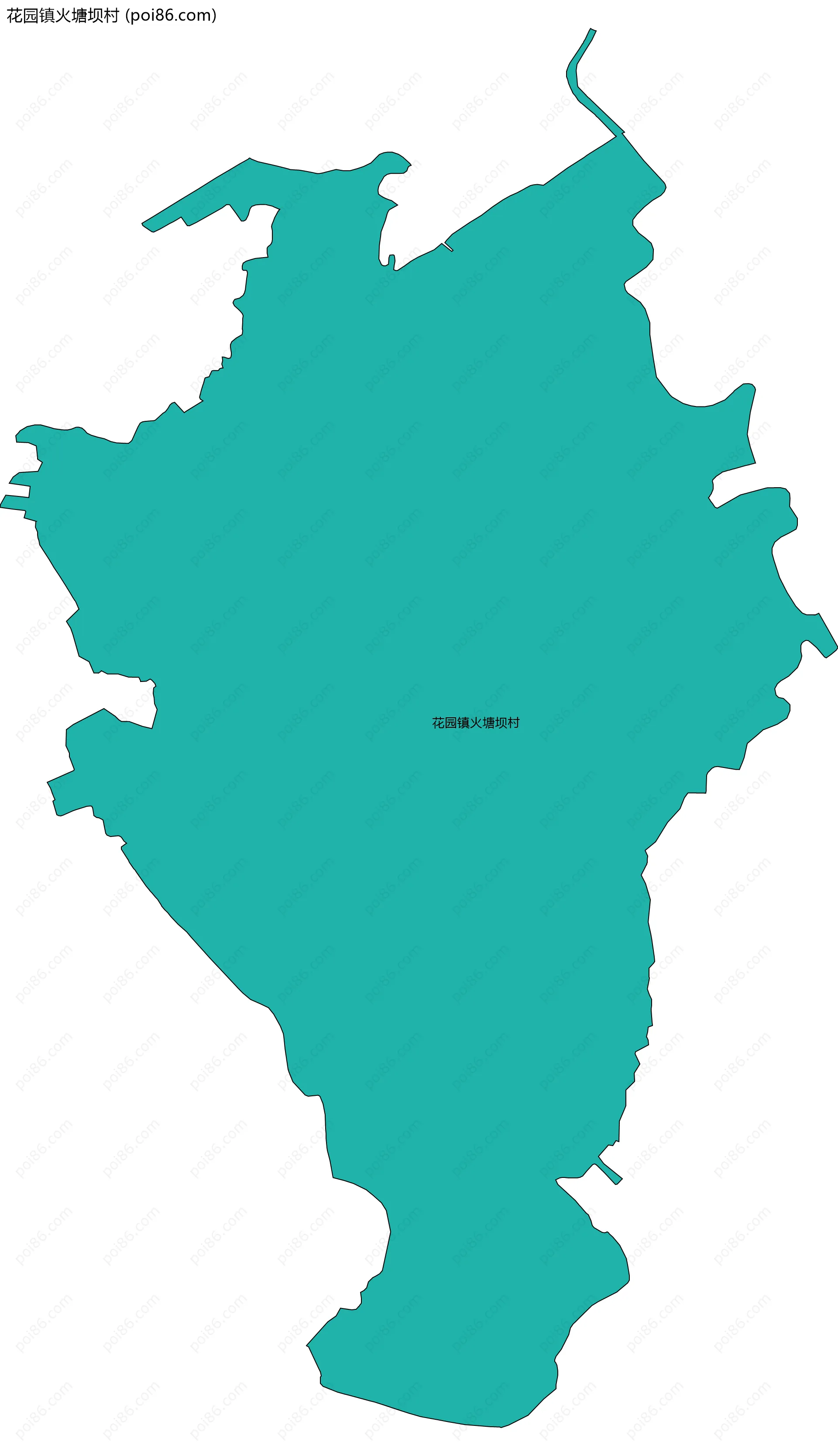 花园镇火塘坝村边界地图