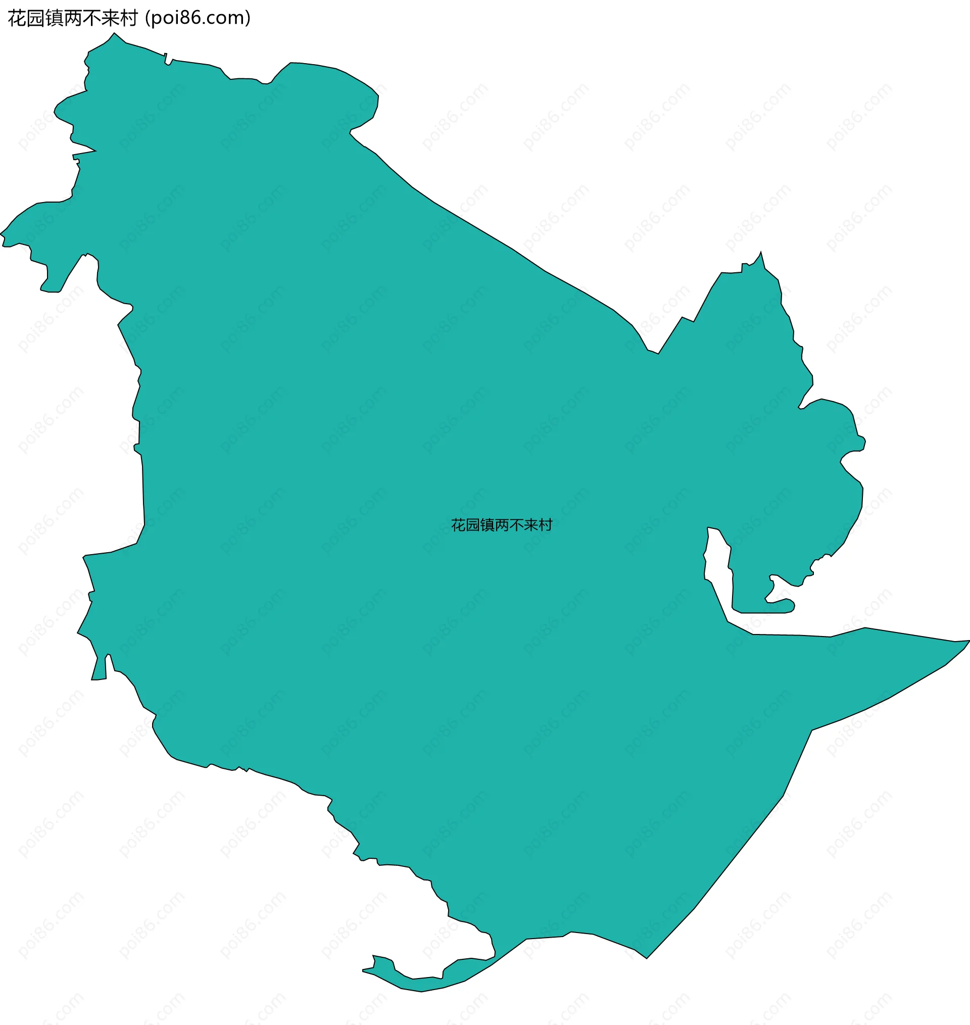 花园镇两不来村边界地图